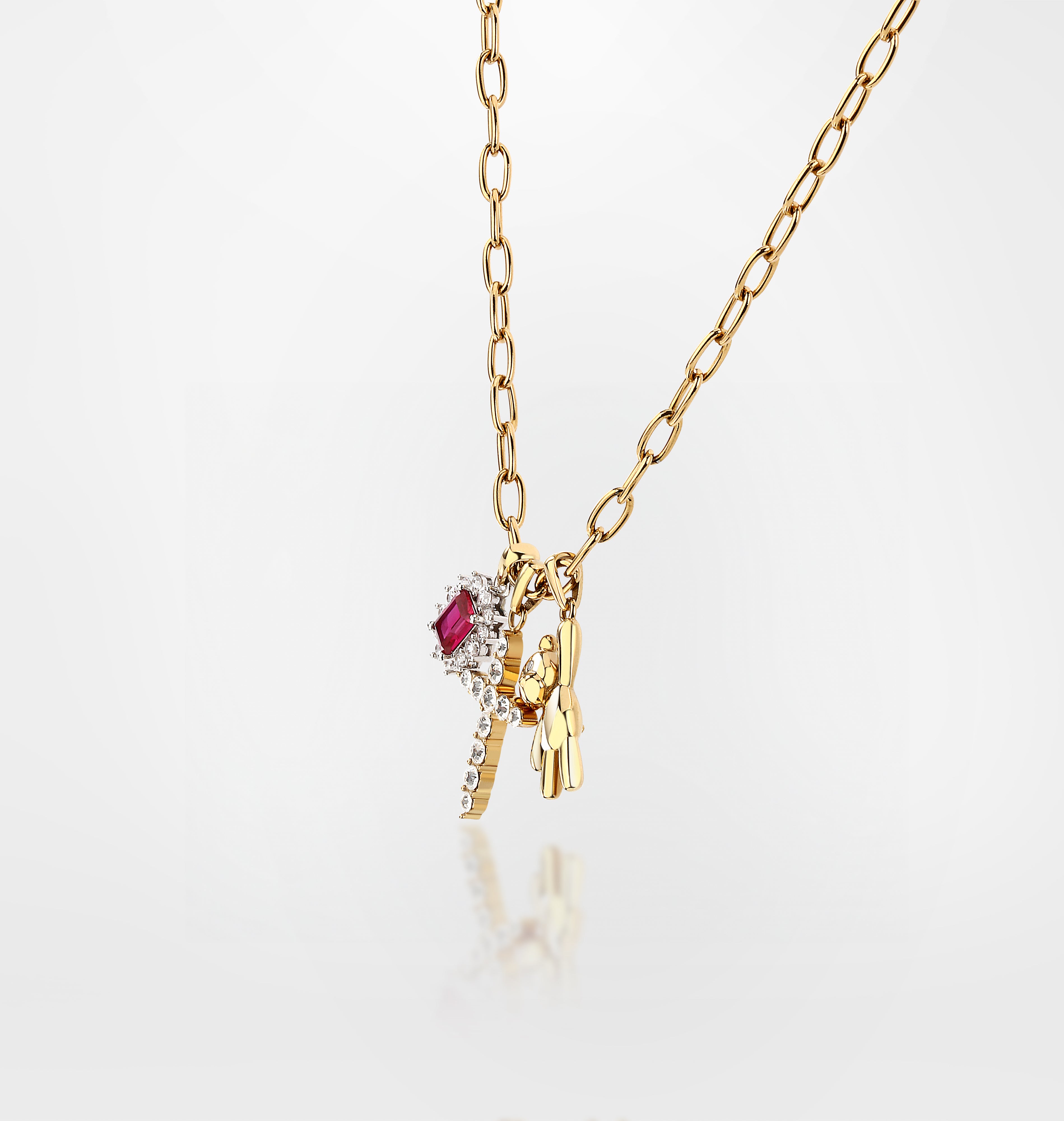 Side view of the charm cluster