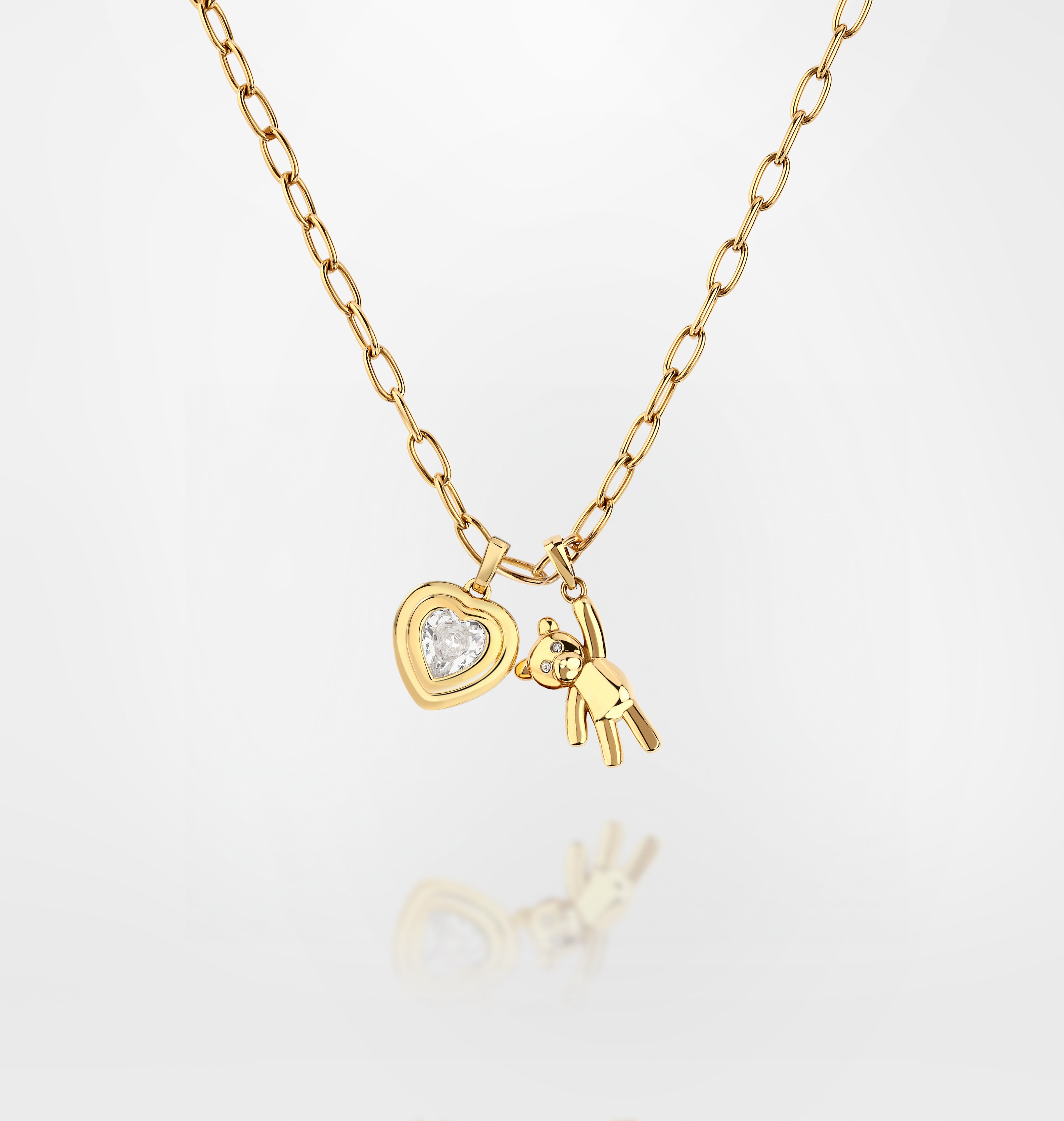 Heart-and-bear charm variation
