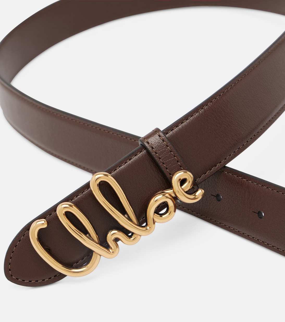 Close-up of the looped Chloé signature buckle