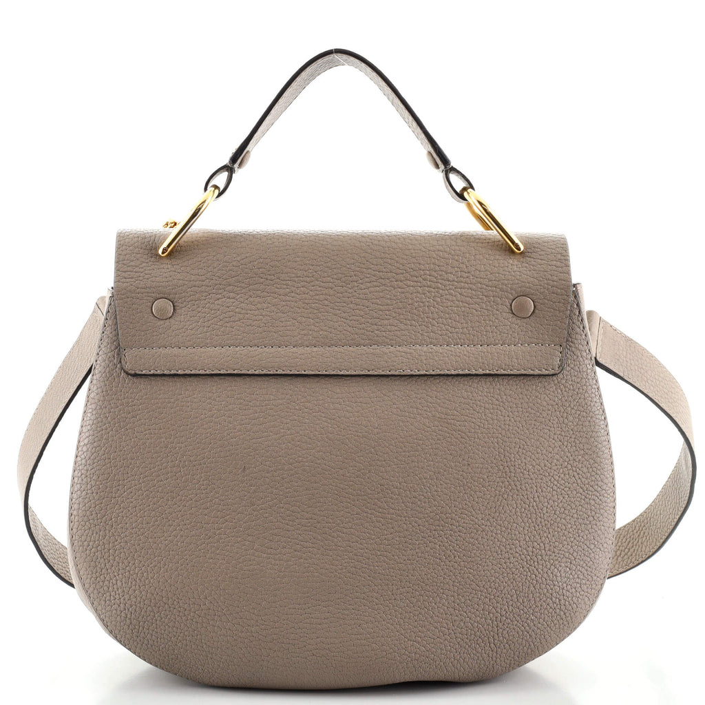 Back view with leather top handle
