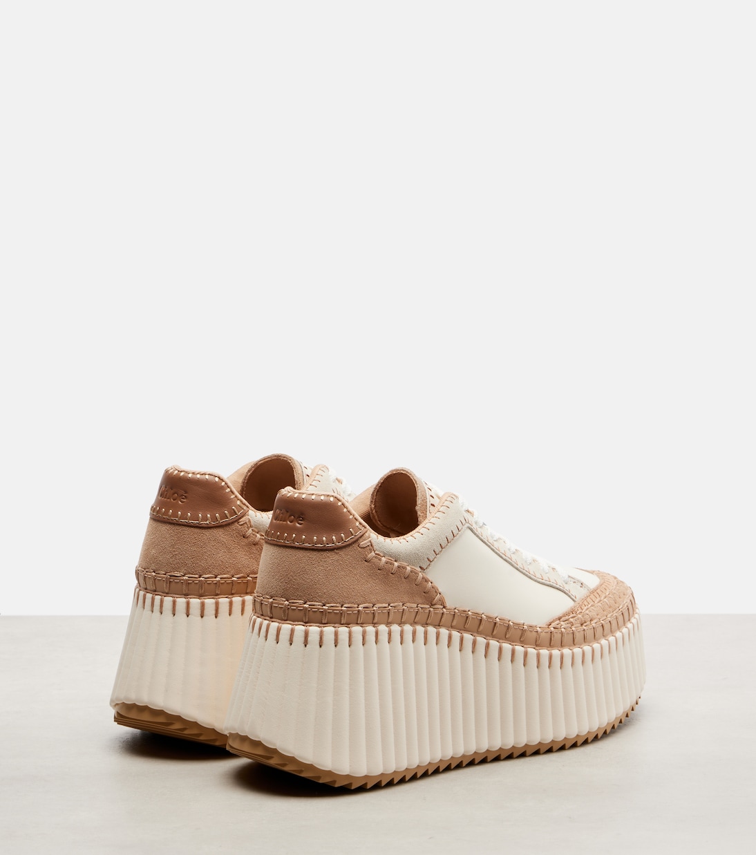 Back view — the scalloped stitch and Chloé heel tab