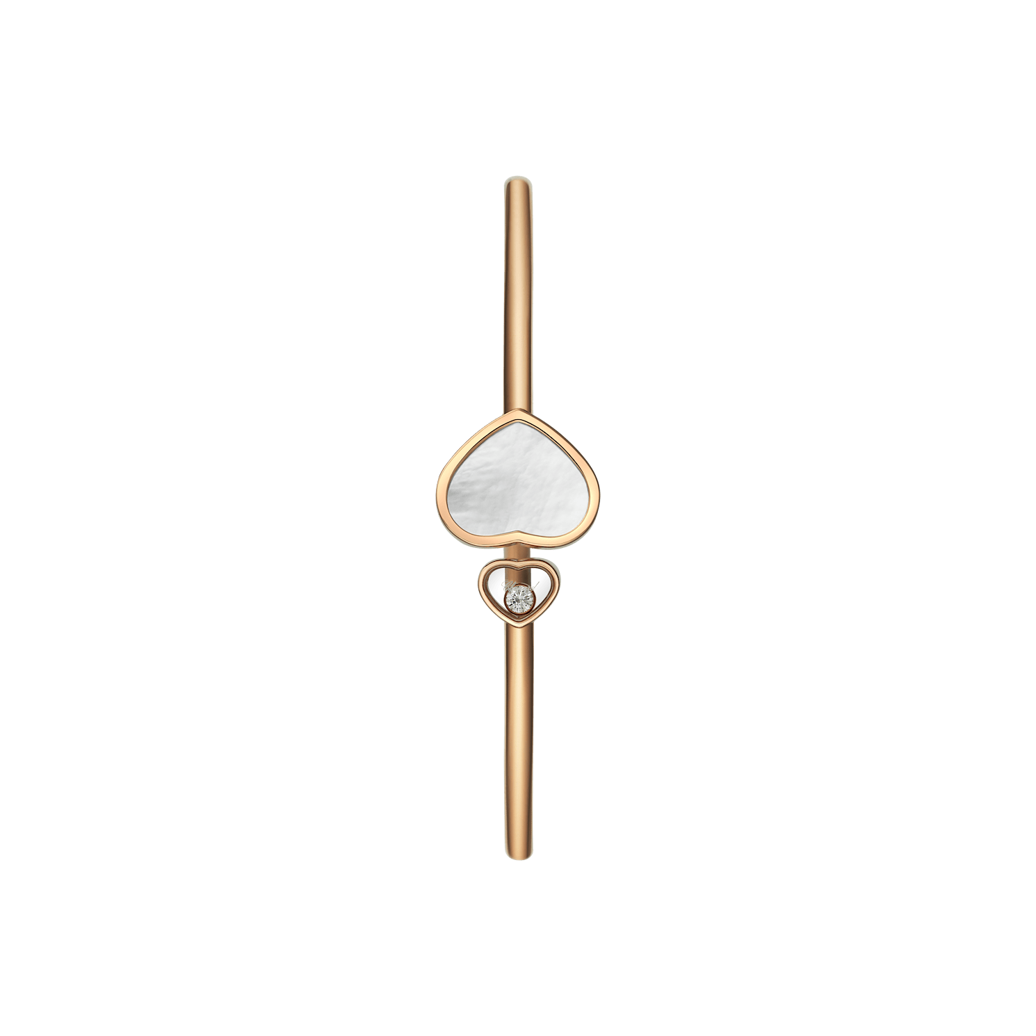 Side angle of the bangle and heart motif
