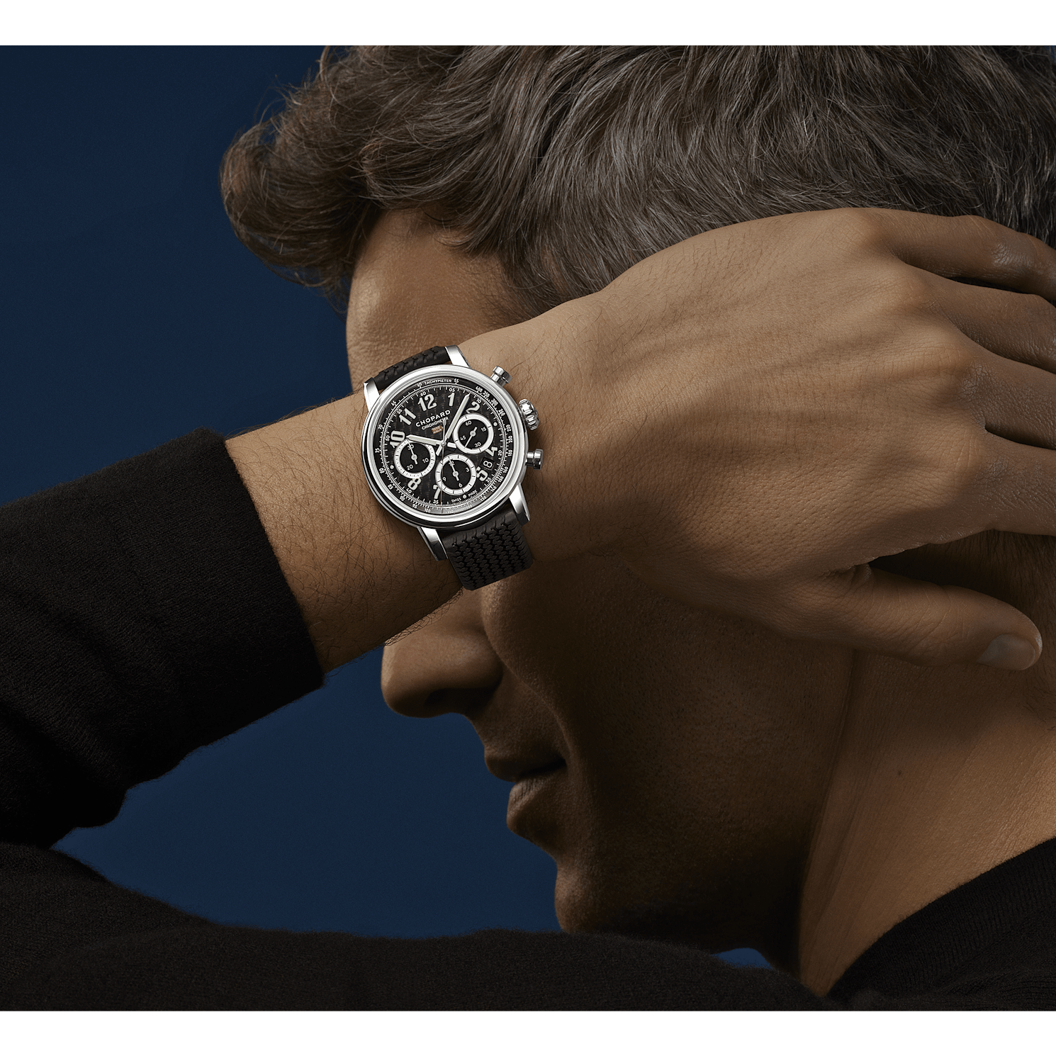 Worn view highlighting the racing-inspired dial