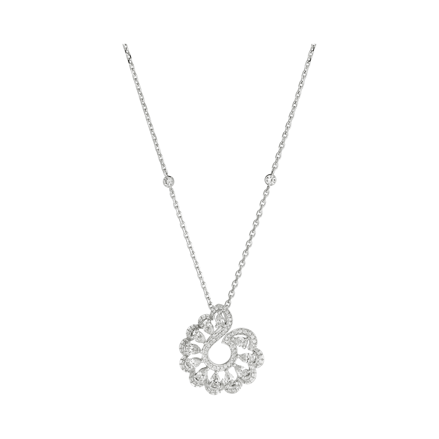Precious Lace Vague pendant with diamond lace motif