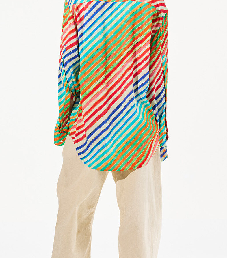 Viscose twill drape detail