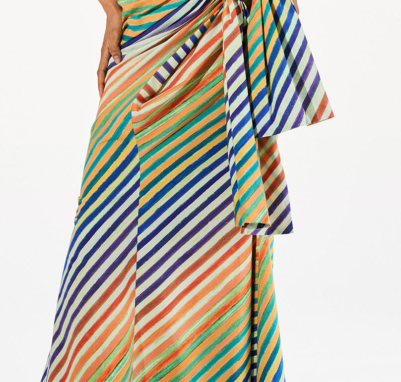 Rainbow multi print closeup