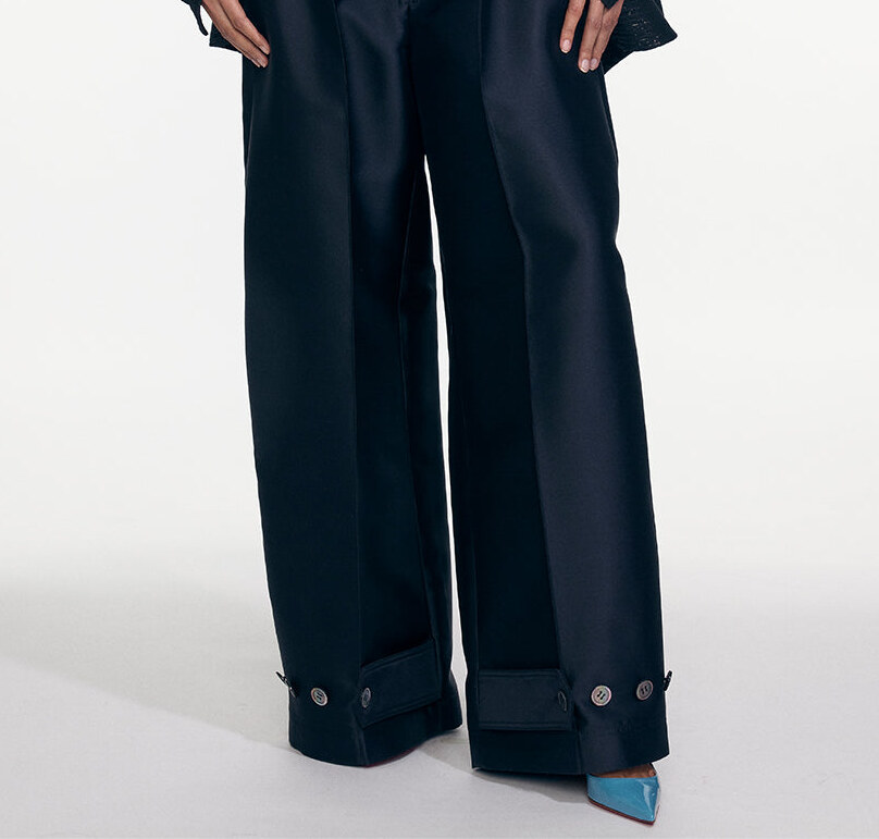 Silk-wool tailoring closeup