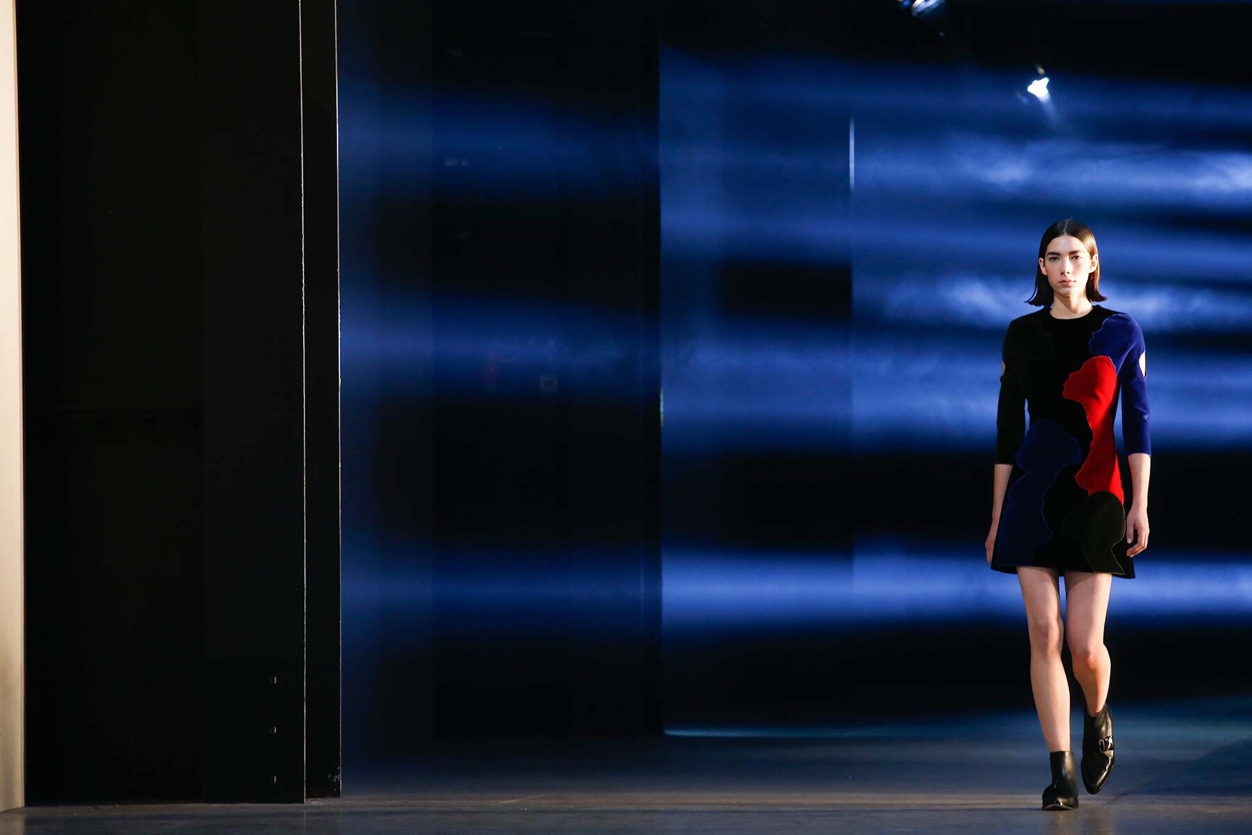 Blue-lit runway exit