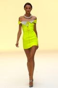 Lime stretch-lace bodycon silhouette