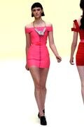 Pink neon mini with lace insert