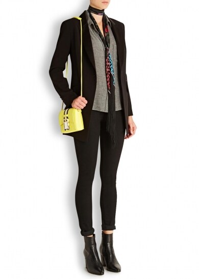 Yellow crossbody worn on model