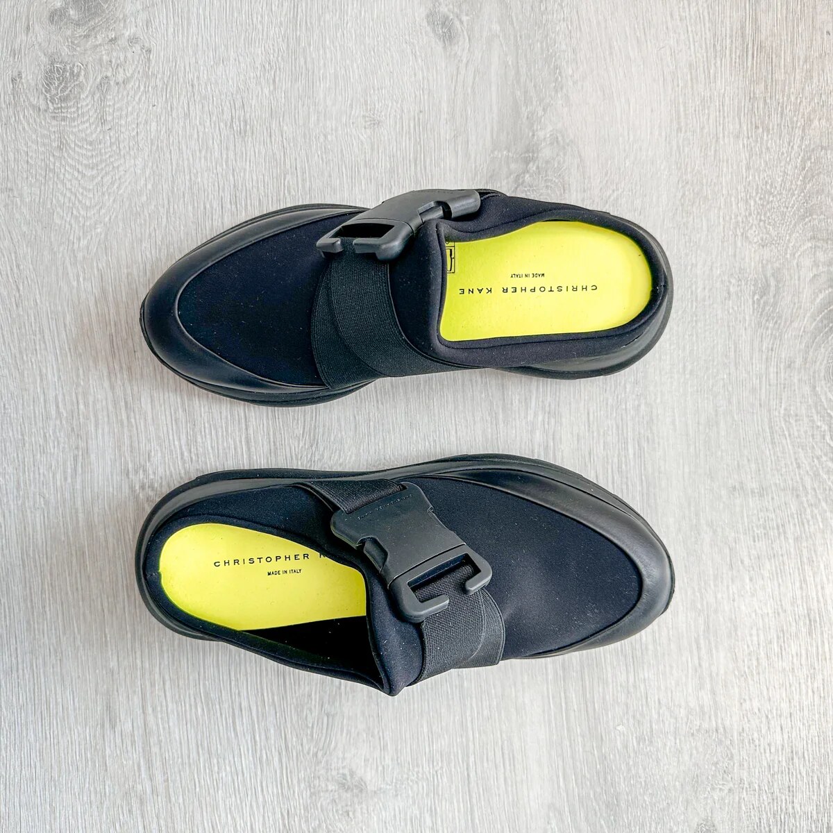 Black Safety Buckle slip-on trainer