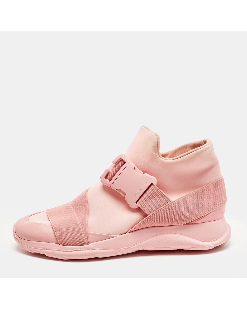 Pink leather and neoprene Safety Buckle sneaker