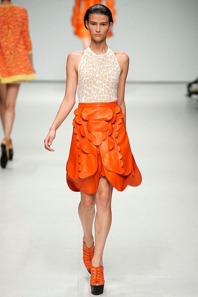 Orange petal skirt and sleeveless top