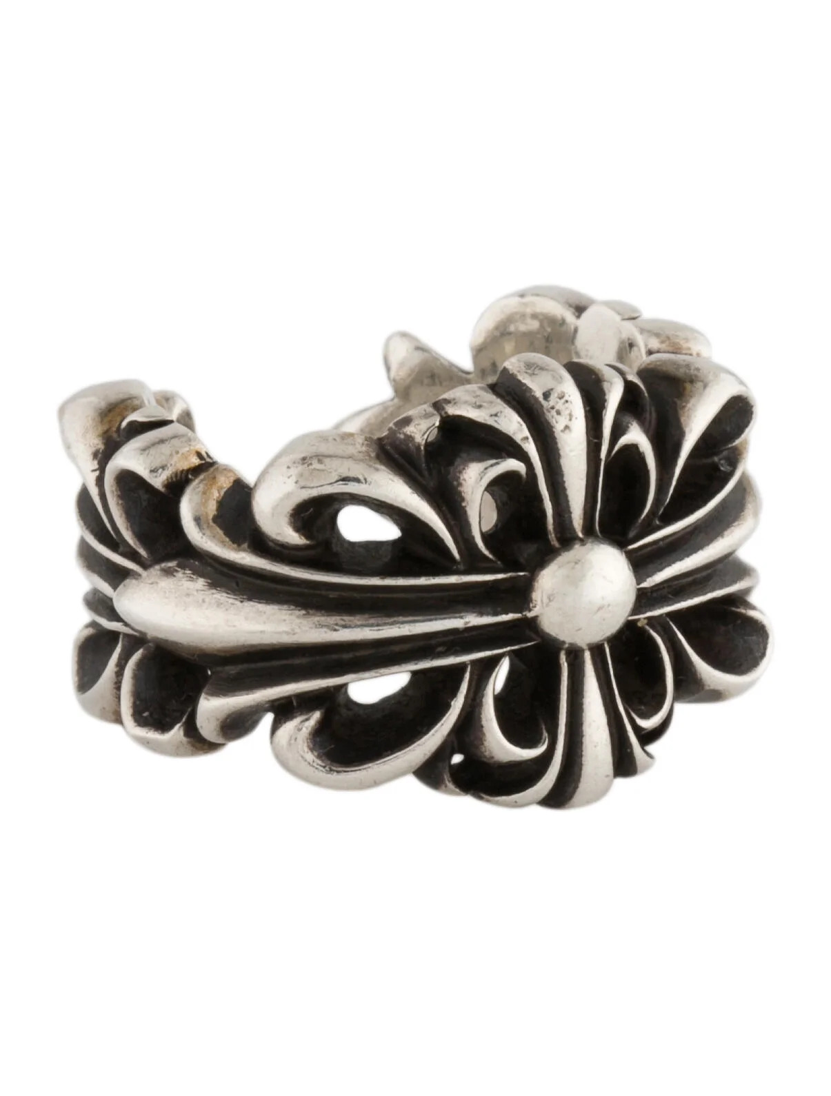 Double Floral Cross Ring