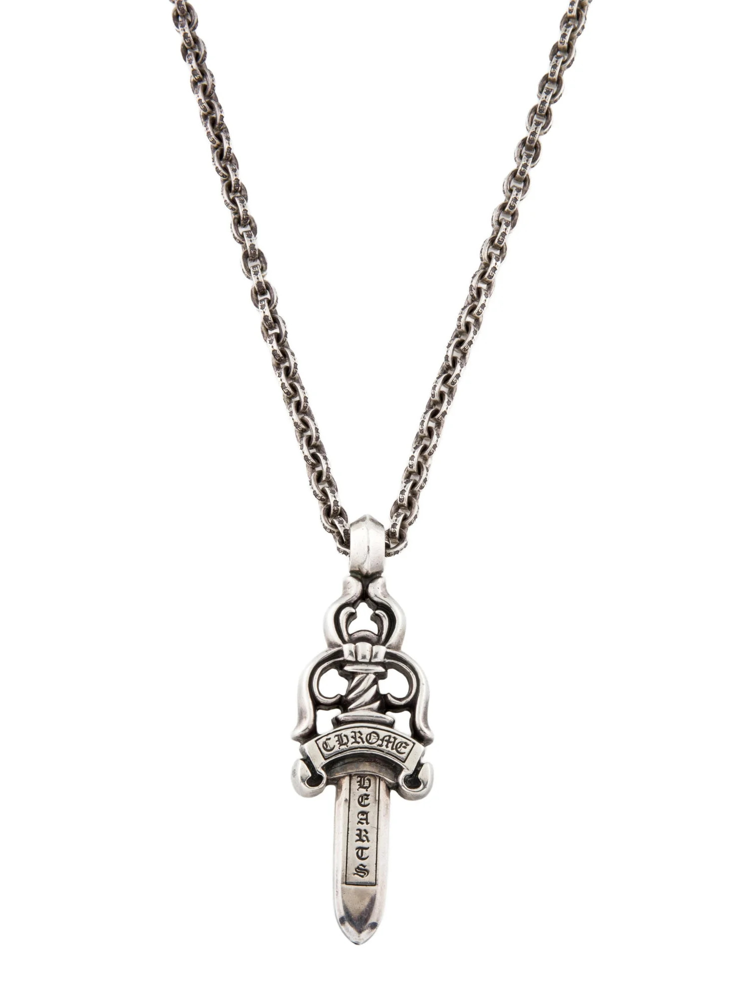Large Dagger Pendant with Paper Chain