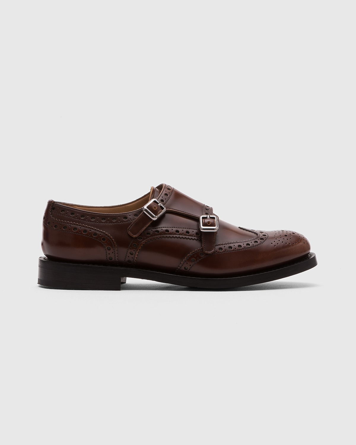 Lana R Polished Fumè Monk Brogue
