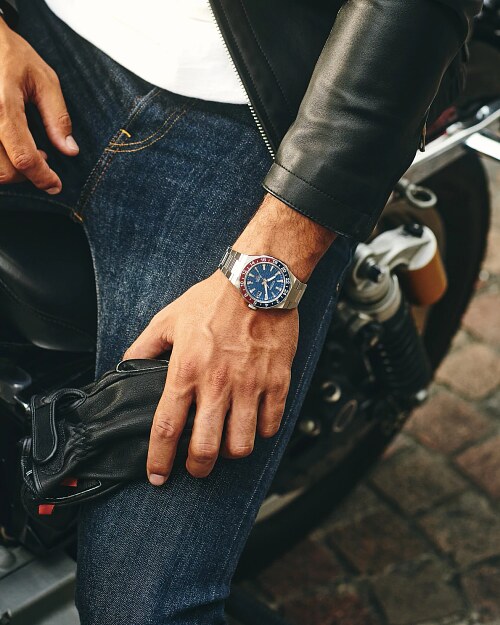 bracelet and case on wrist