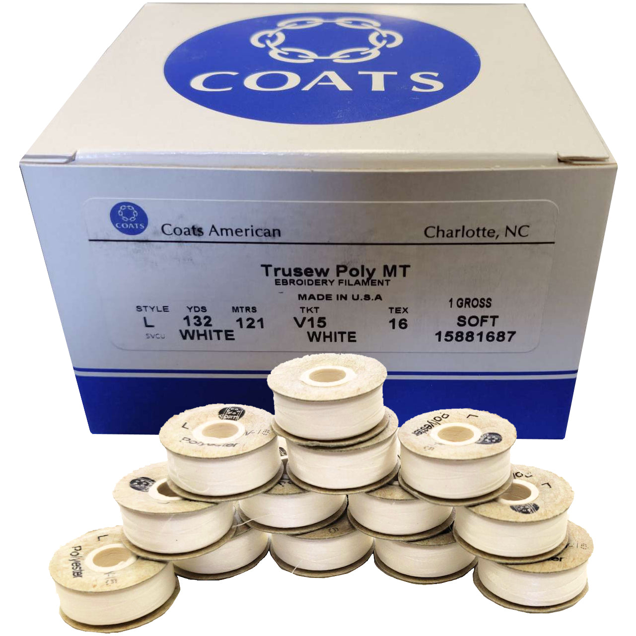 white bobbin pack