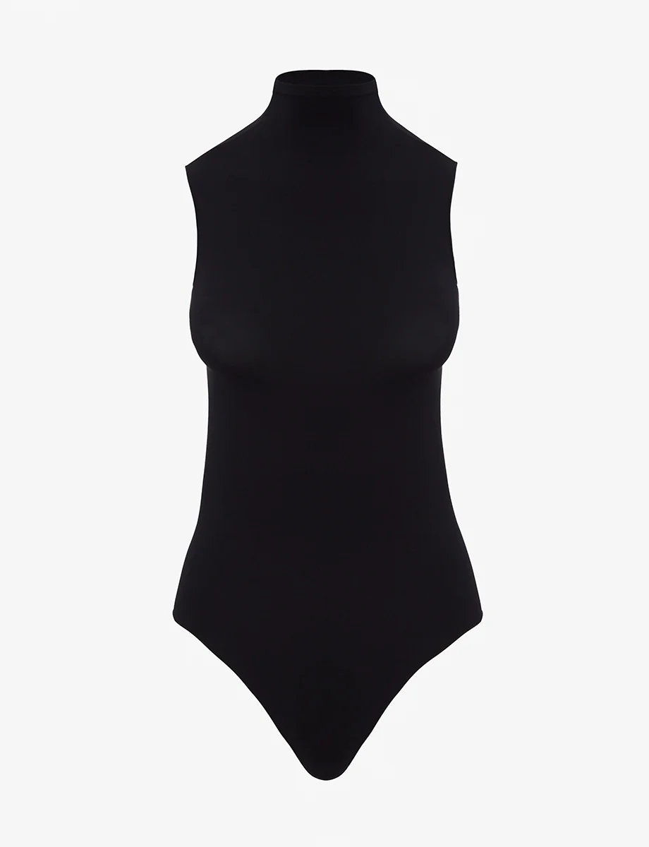 Ballet Mockneck Sleeveless Bodysuit — alternate studio view