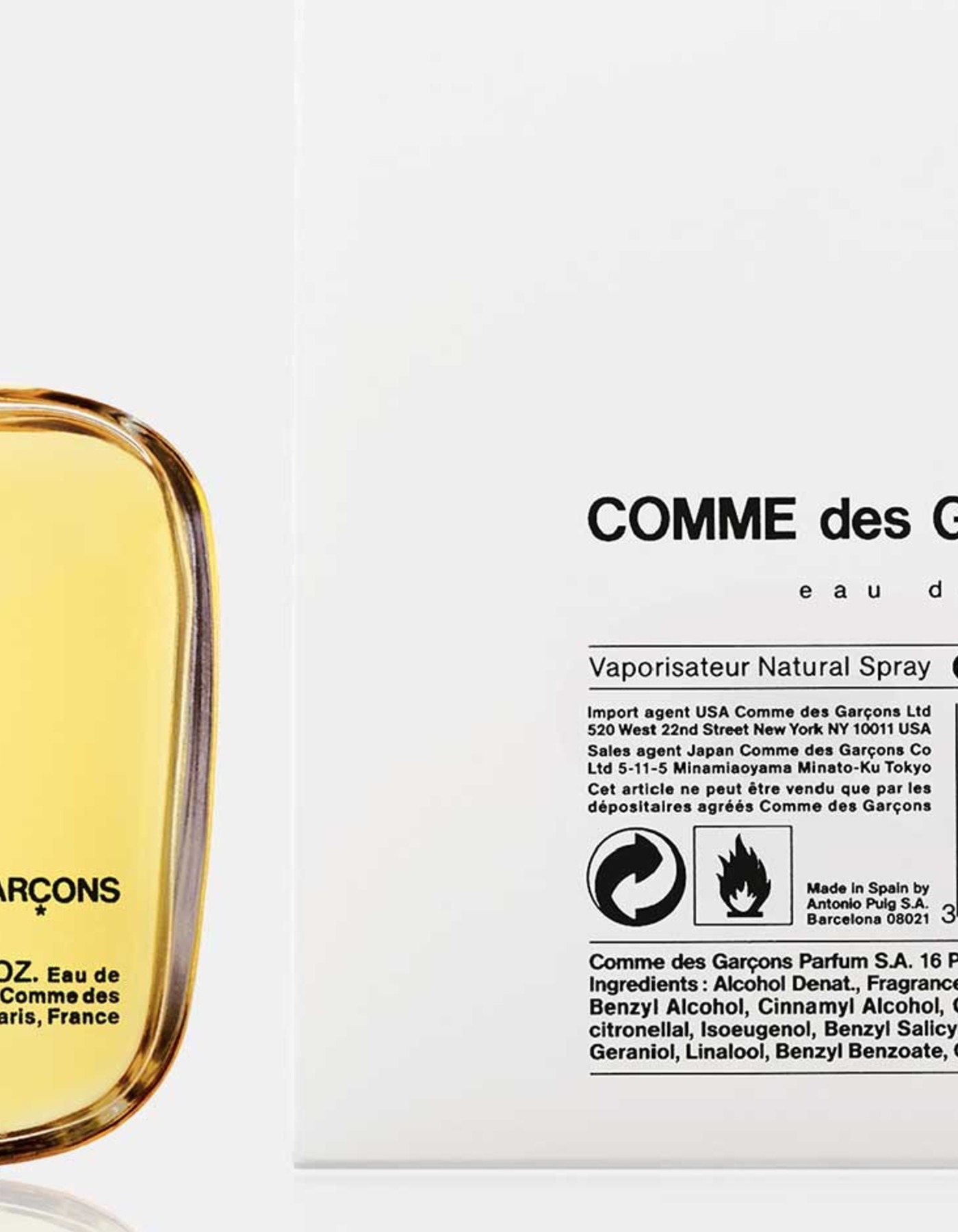 close crop of the outer packaging typography