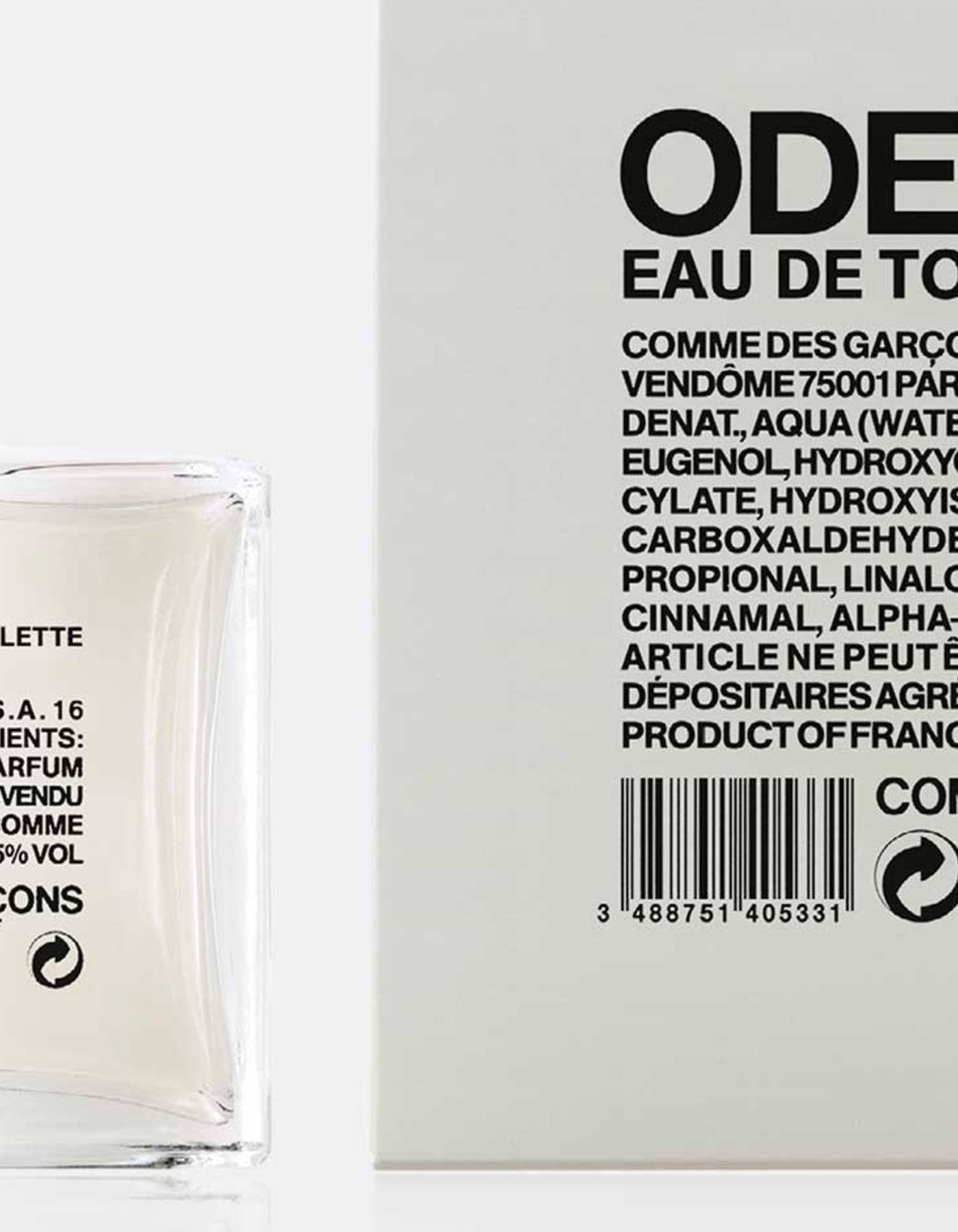 close crop of the outer packaging typography