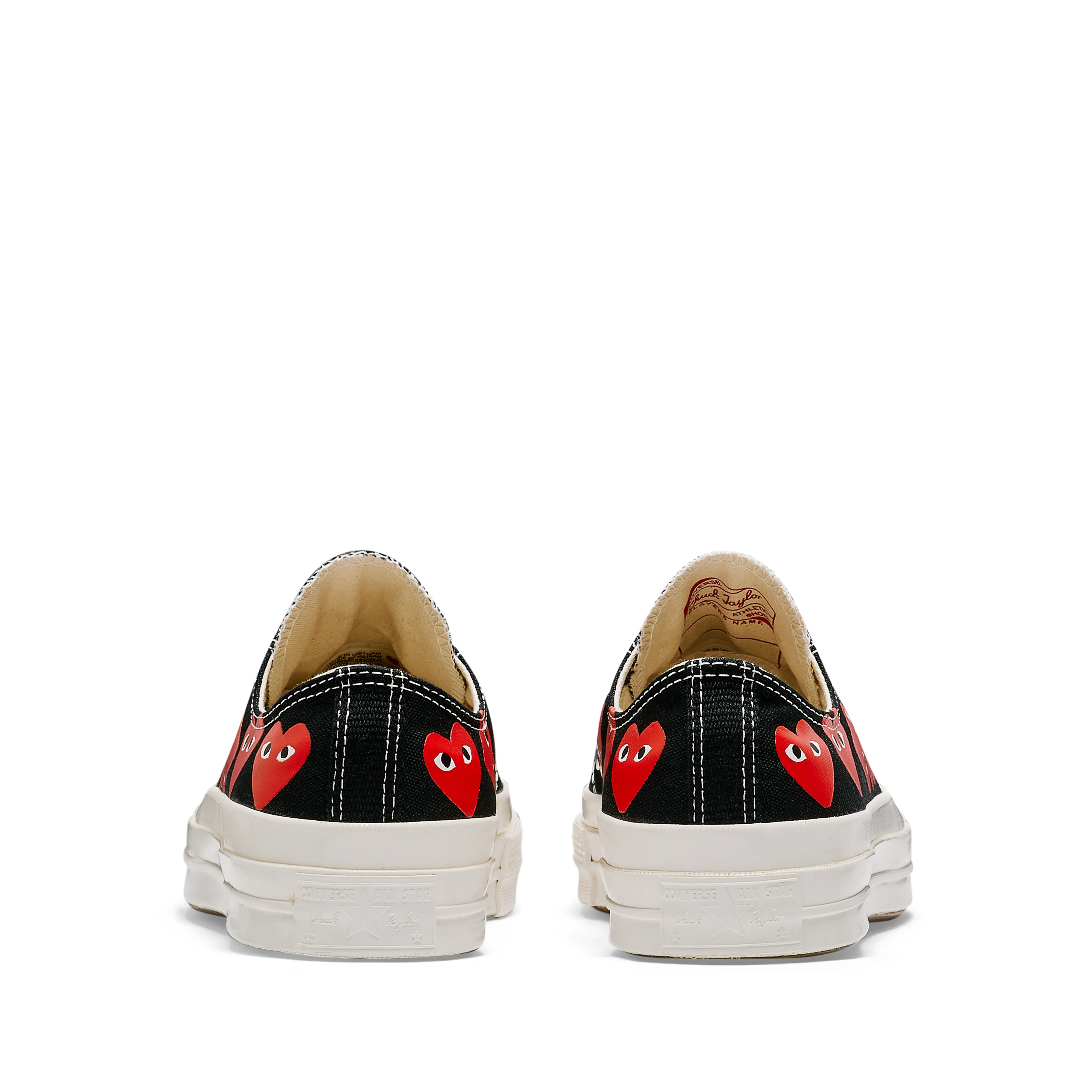 black low-top heel view