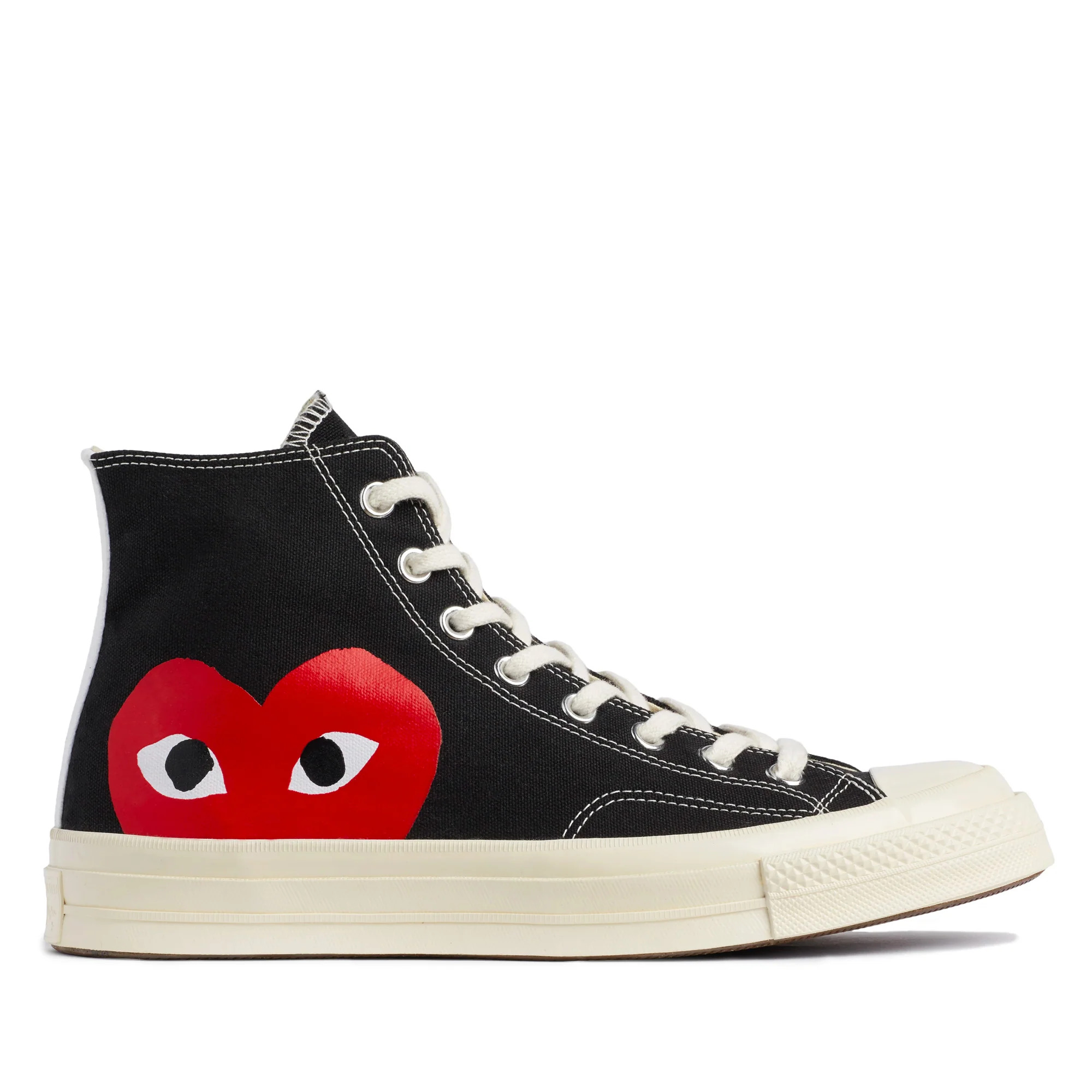 black high-top red-heart Chuck 70