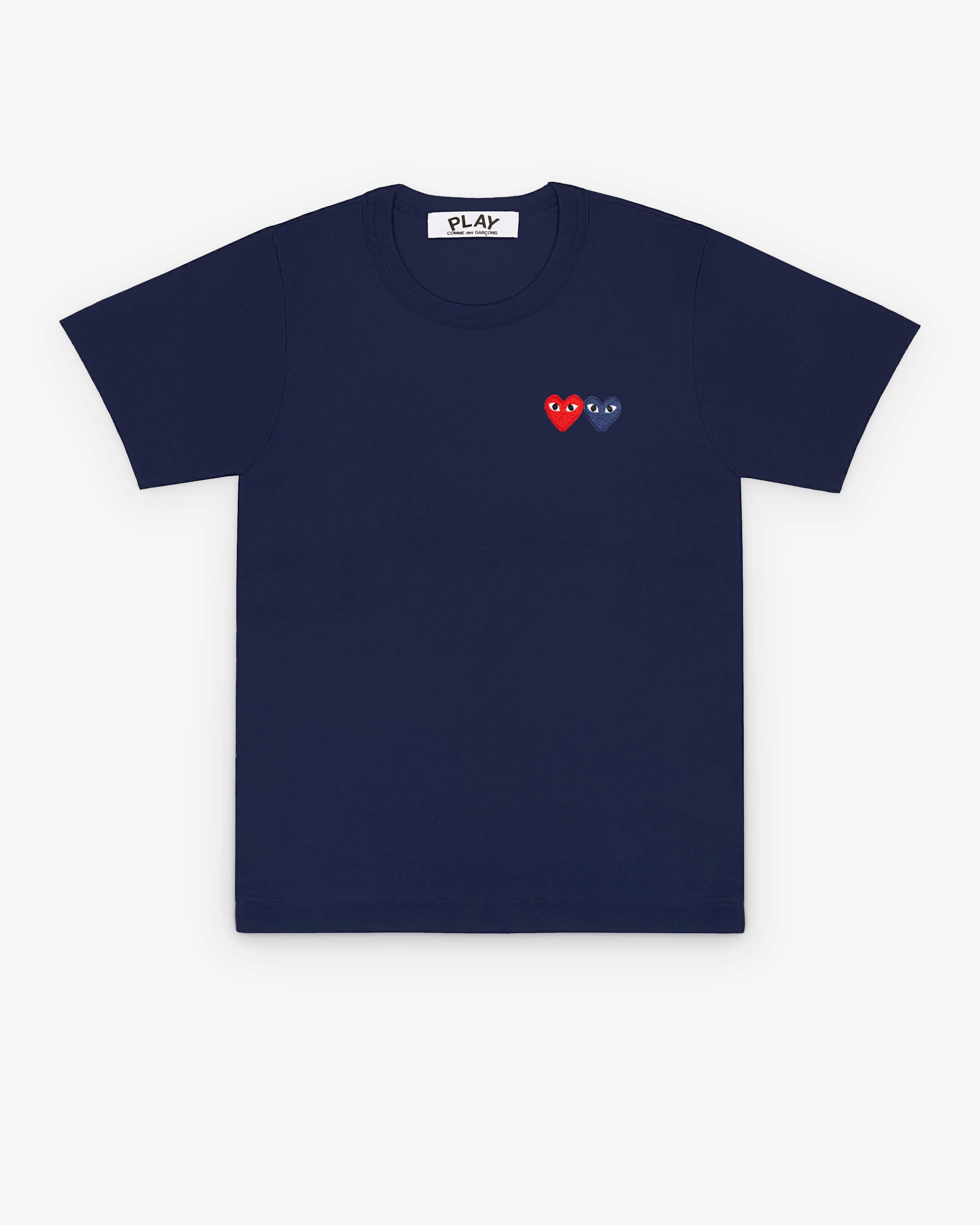 navy double-heart tee
