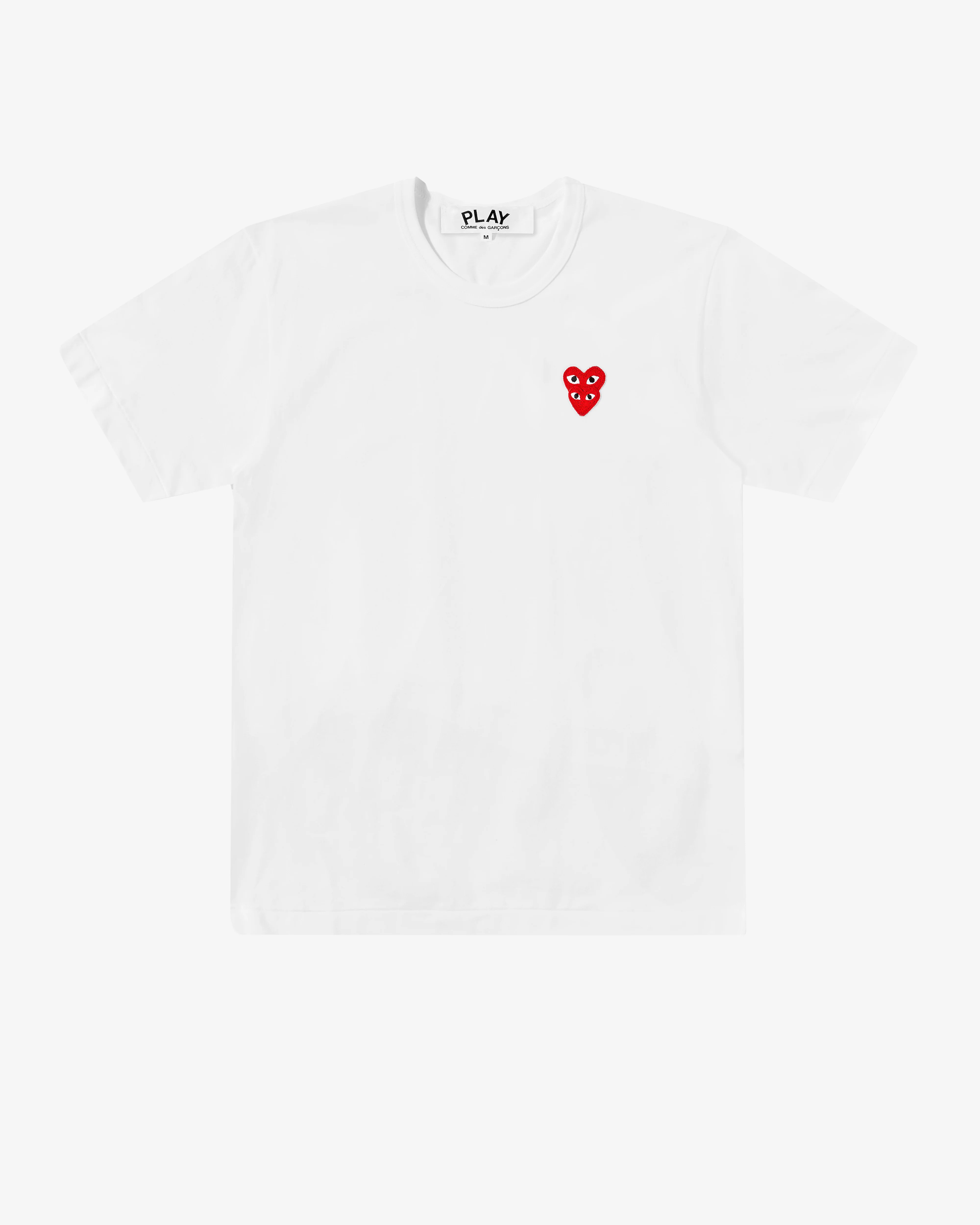 white double red-heart tee