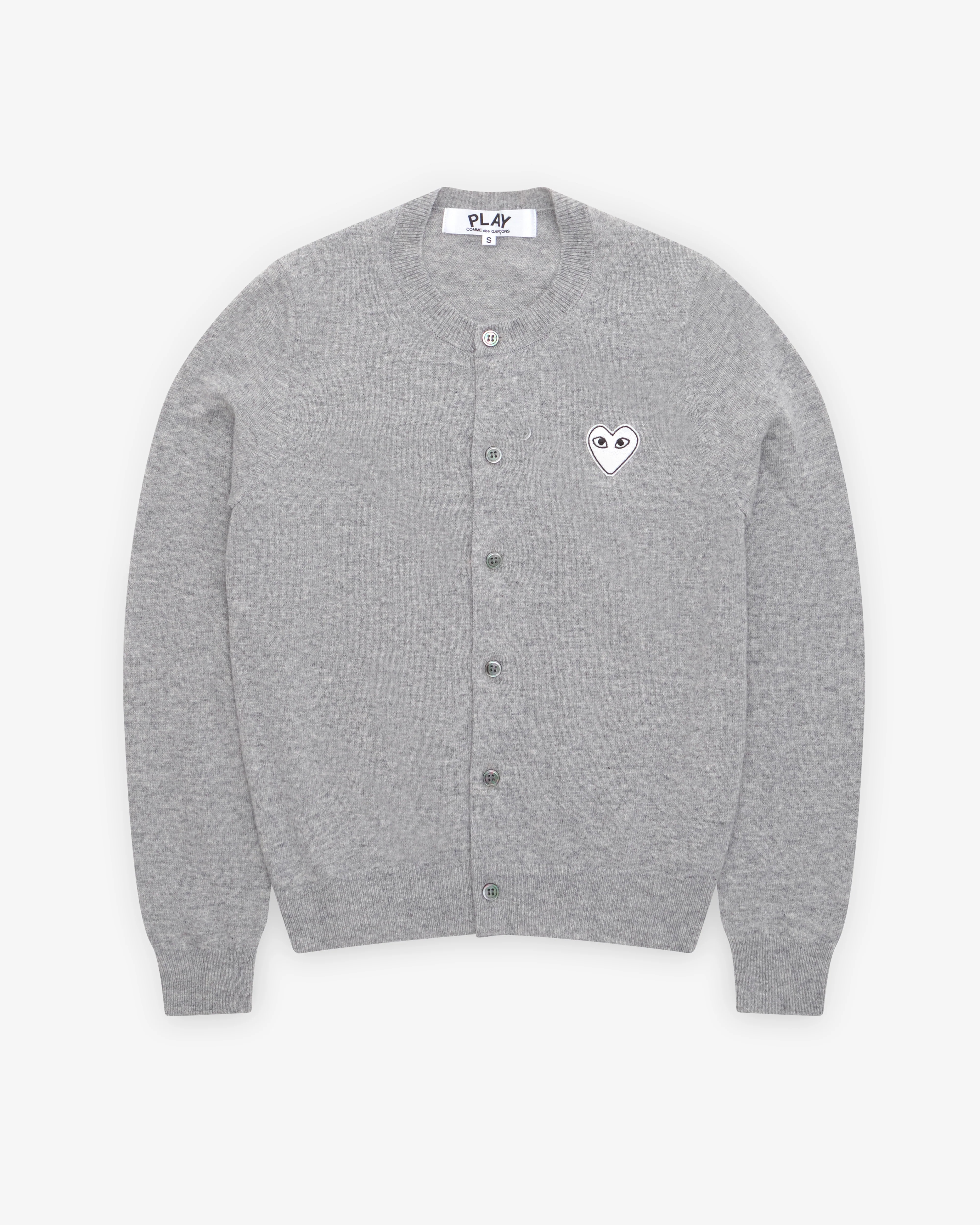 light grey white-heart cardigan