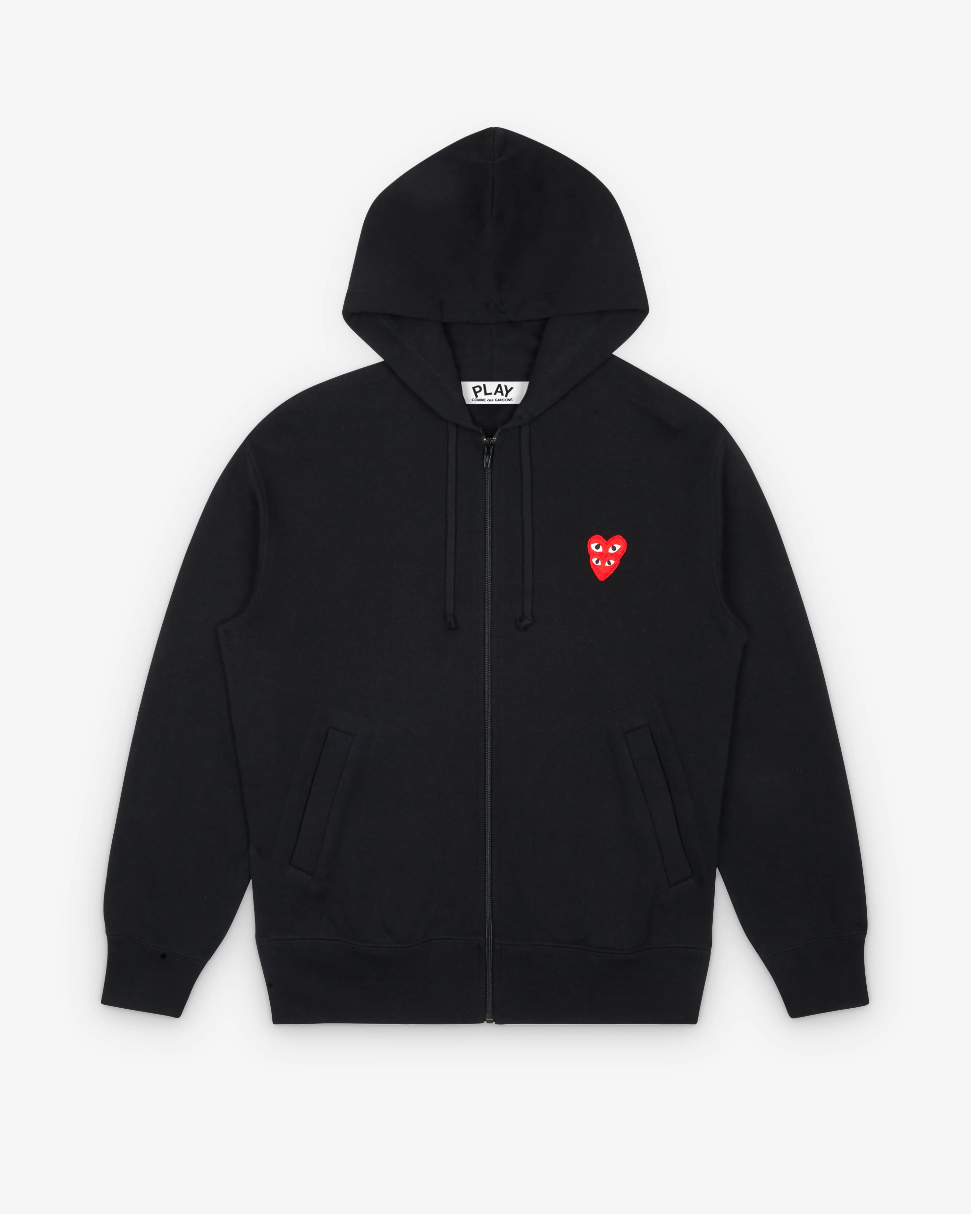 black double-heart hoodie