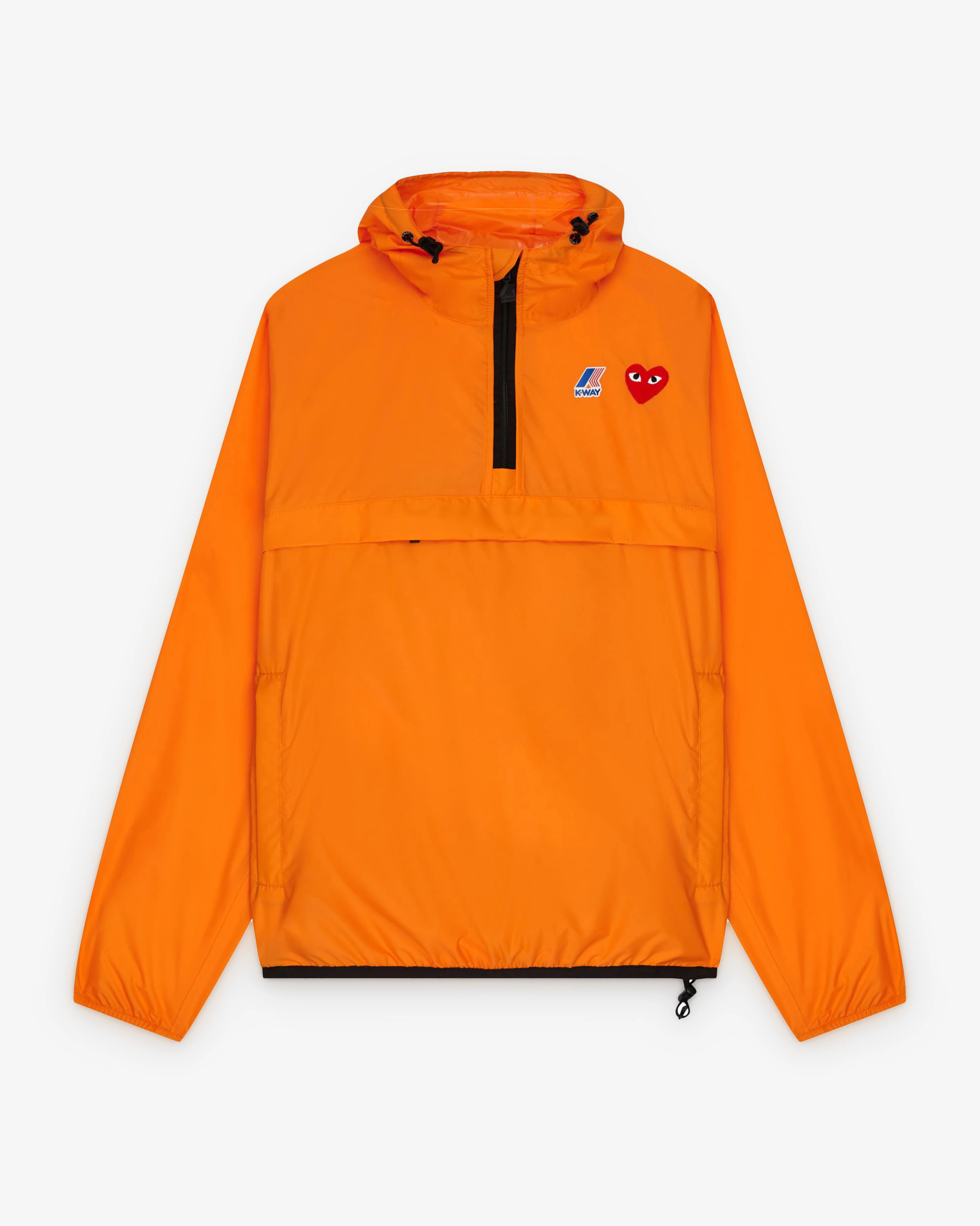 orange half-zip shell