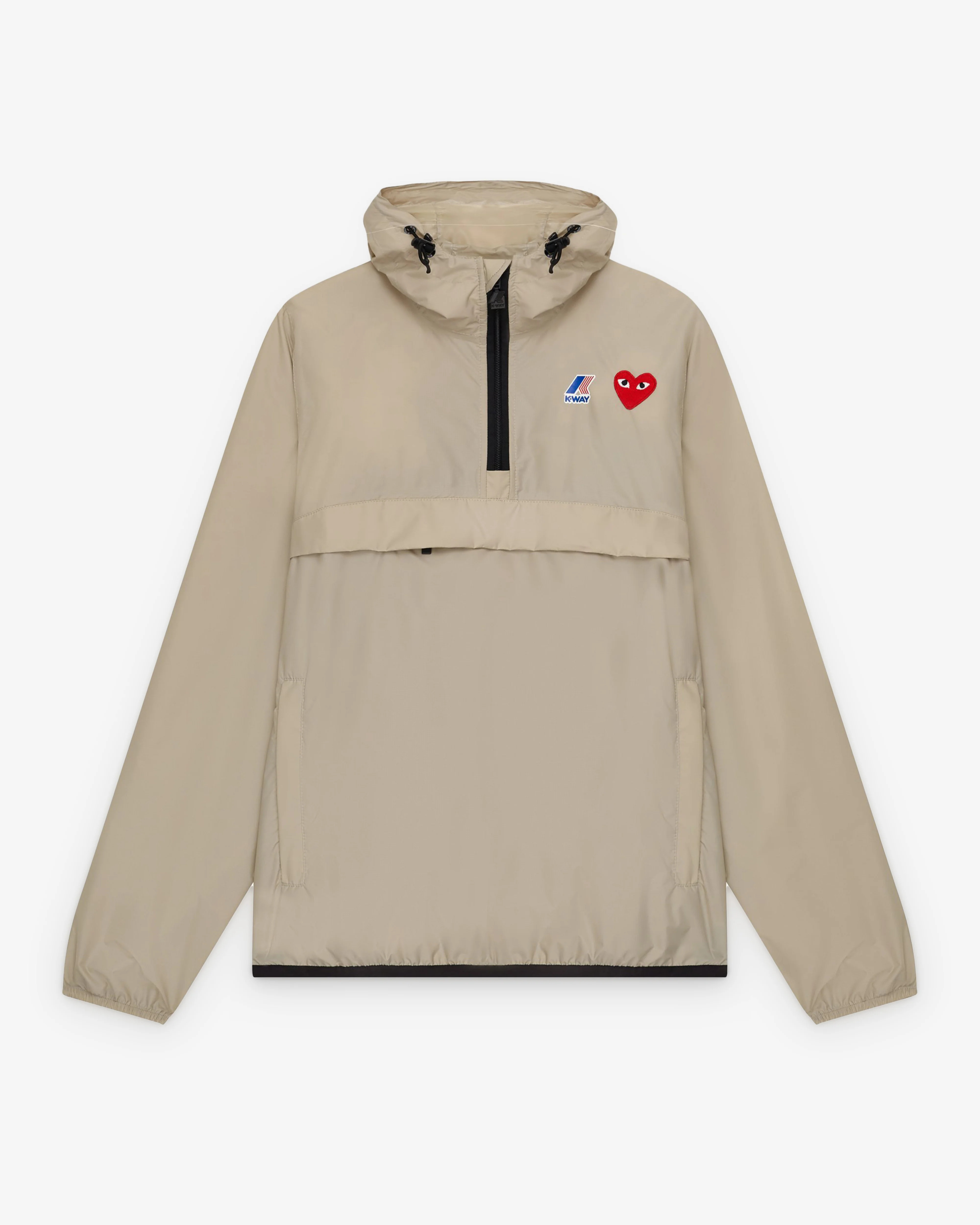 beige half-zip shell