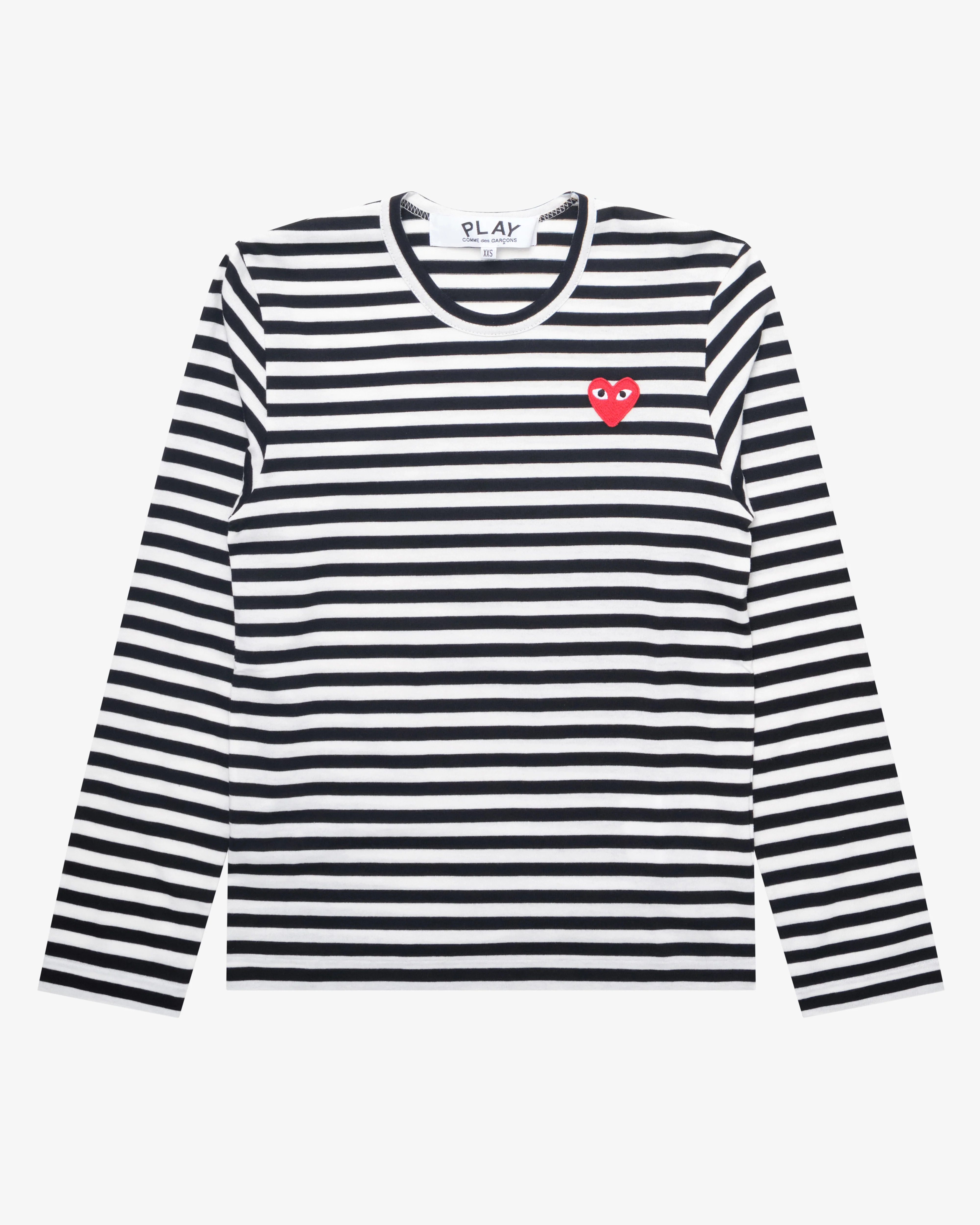 small black-heart striped tee