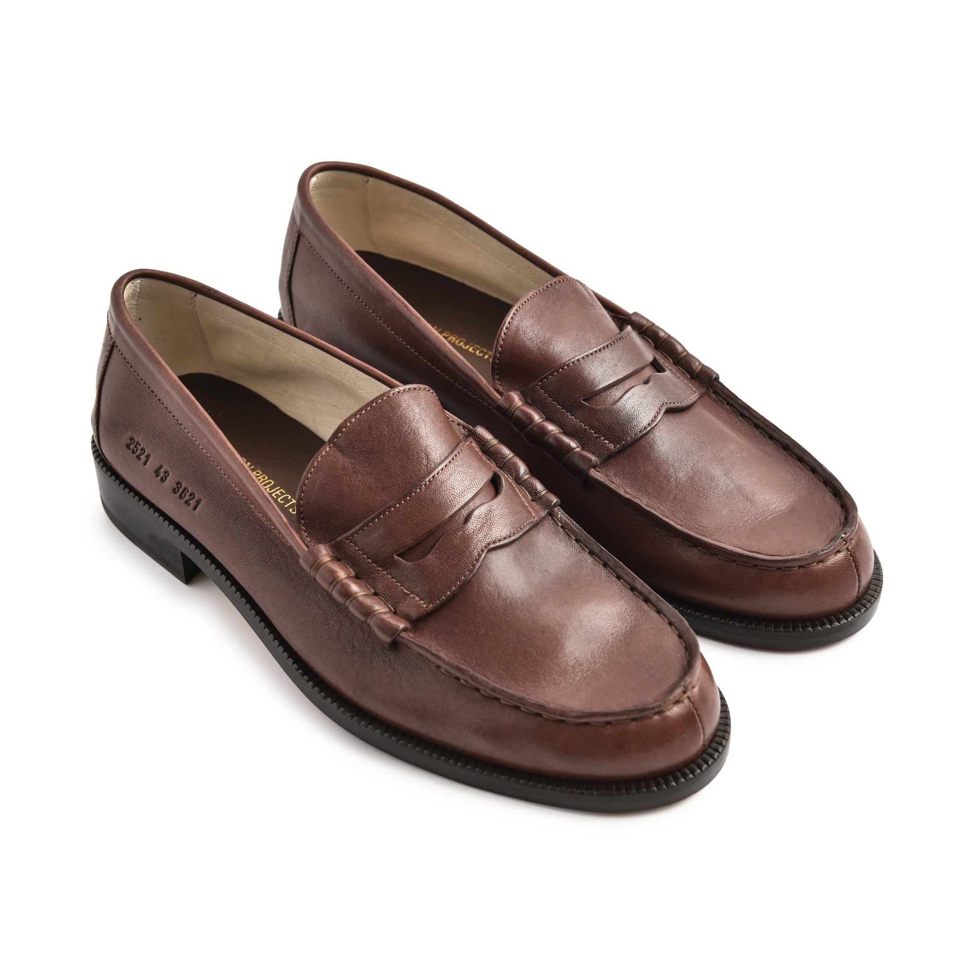 brown loafer top-side view