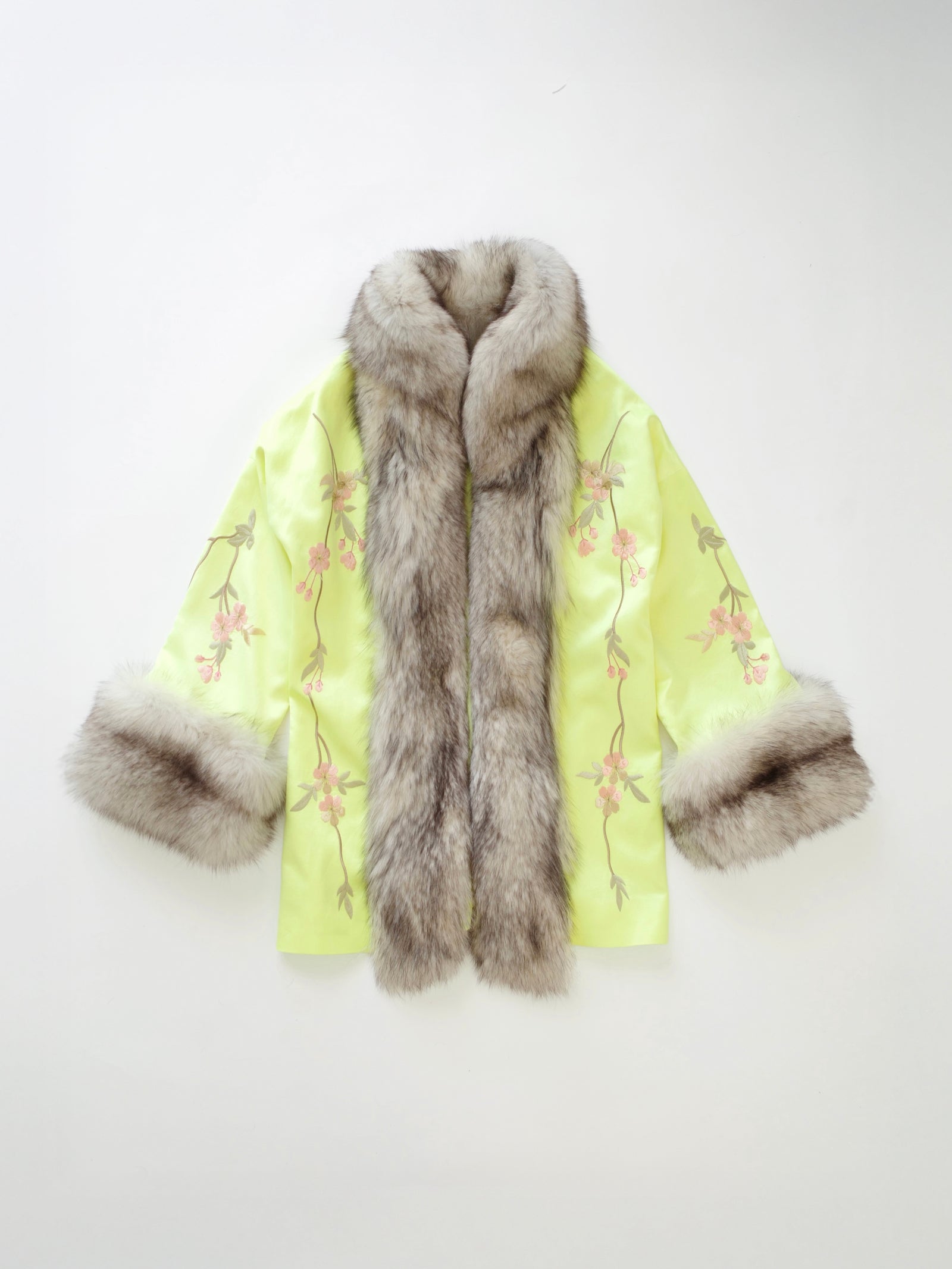 Demi Couture Vintage Fur and Silk Robe