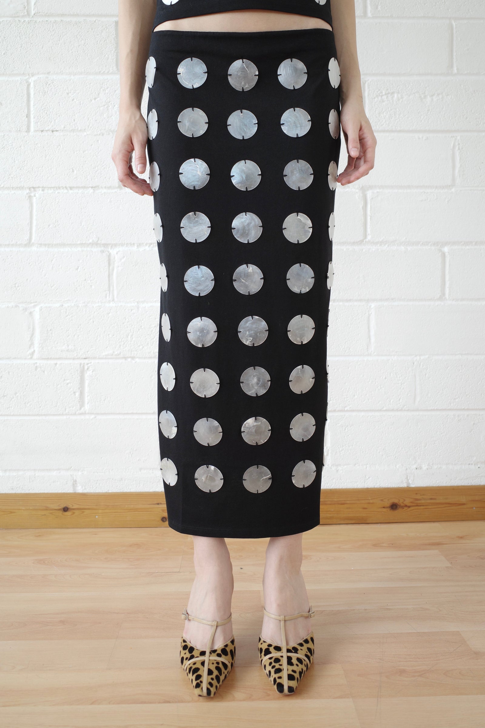 Mother of Pearl Paillette Maxi Skirt