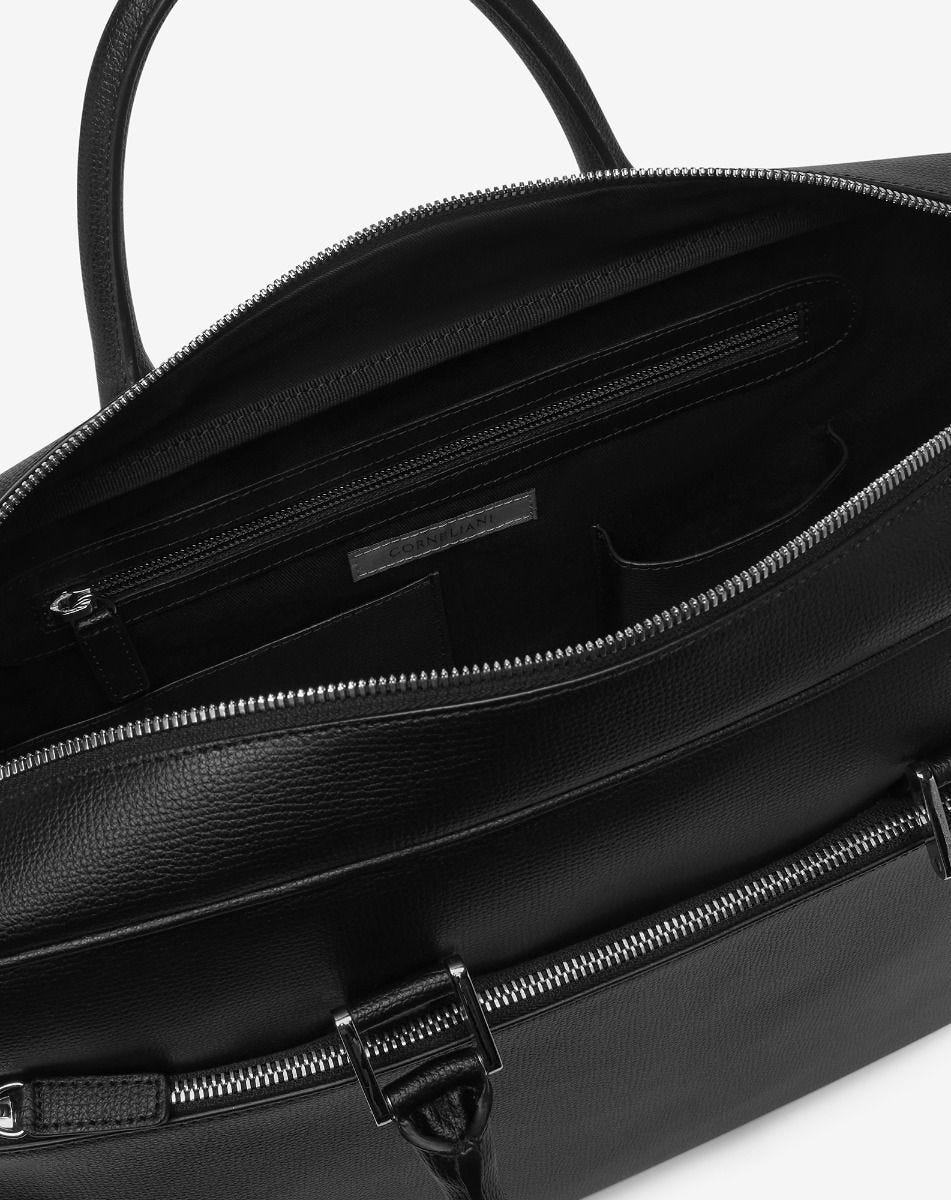 Textured Leather Overnight Bag official gallery view 3