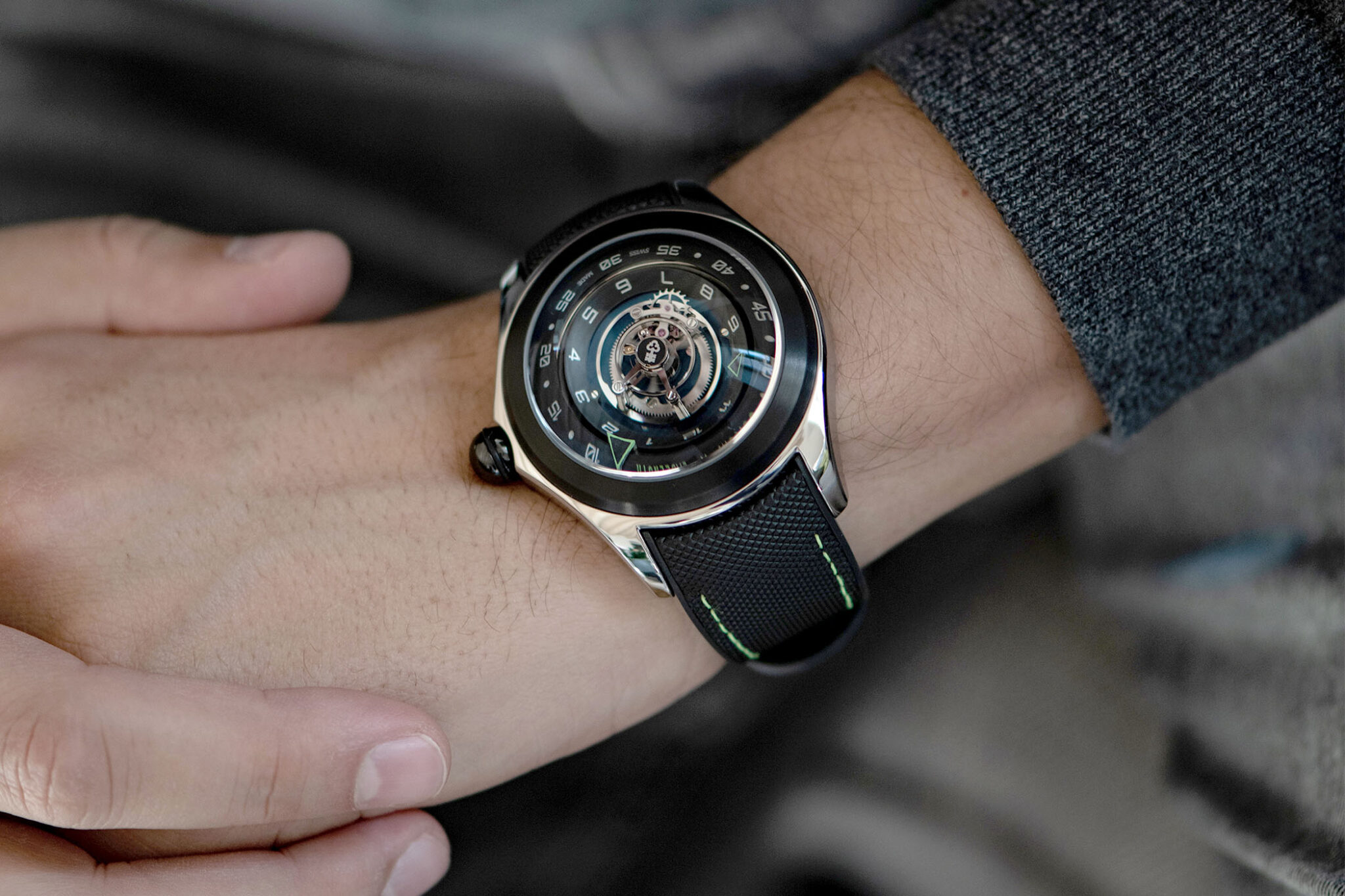 Profile view showing the tall Bubble case