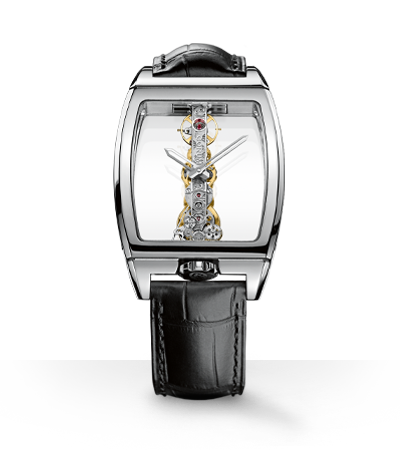 White-gold Classic reference with open dial
