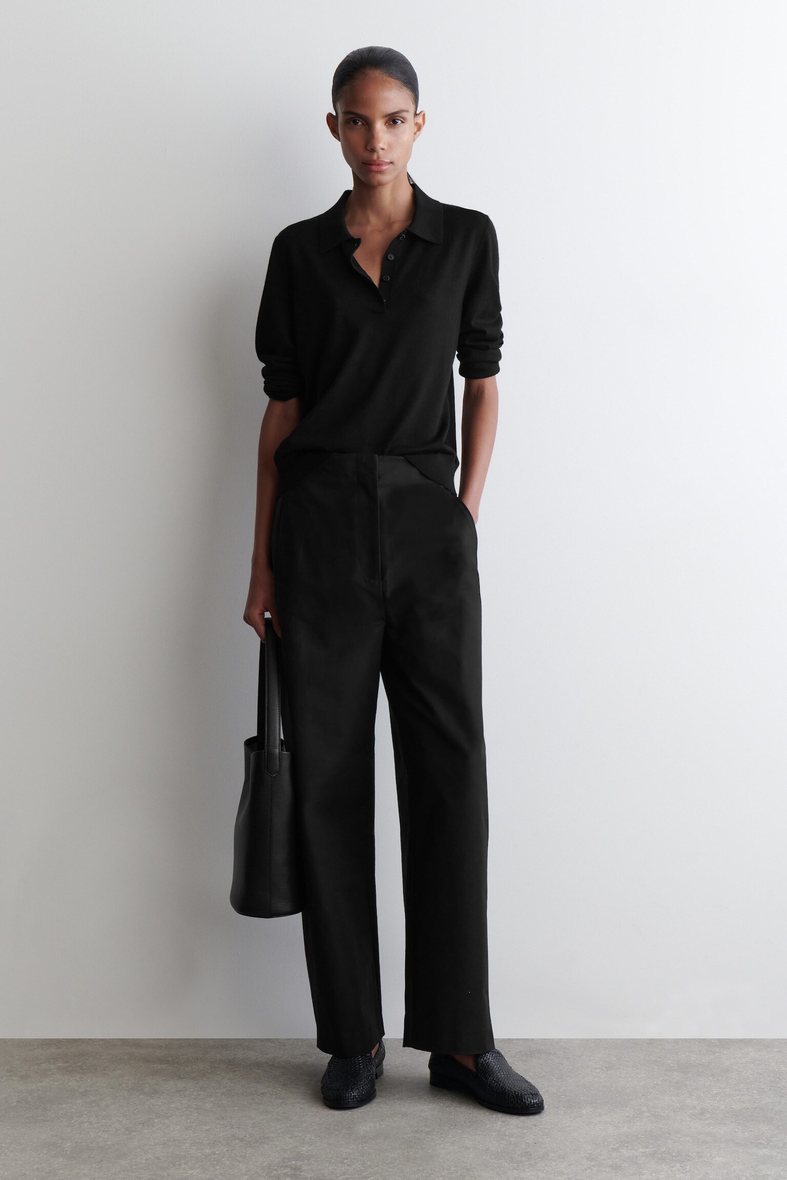Pima Cotton Barrel-Leg Pants