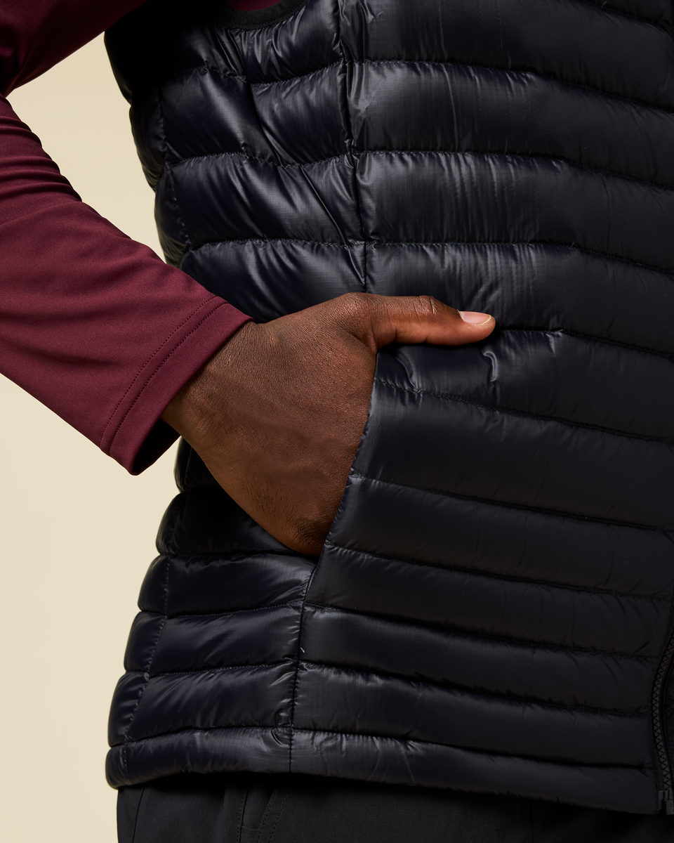 Fuego Down Vest - Men's — pocket, panel, or fit detail