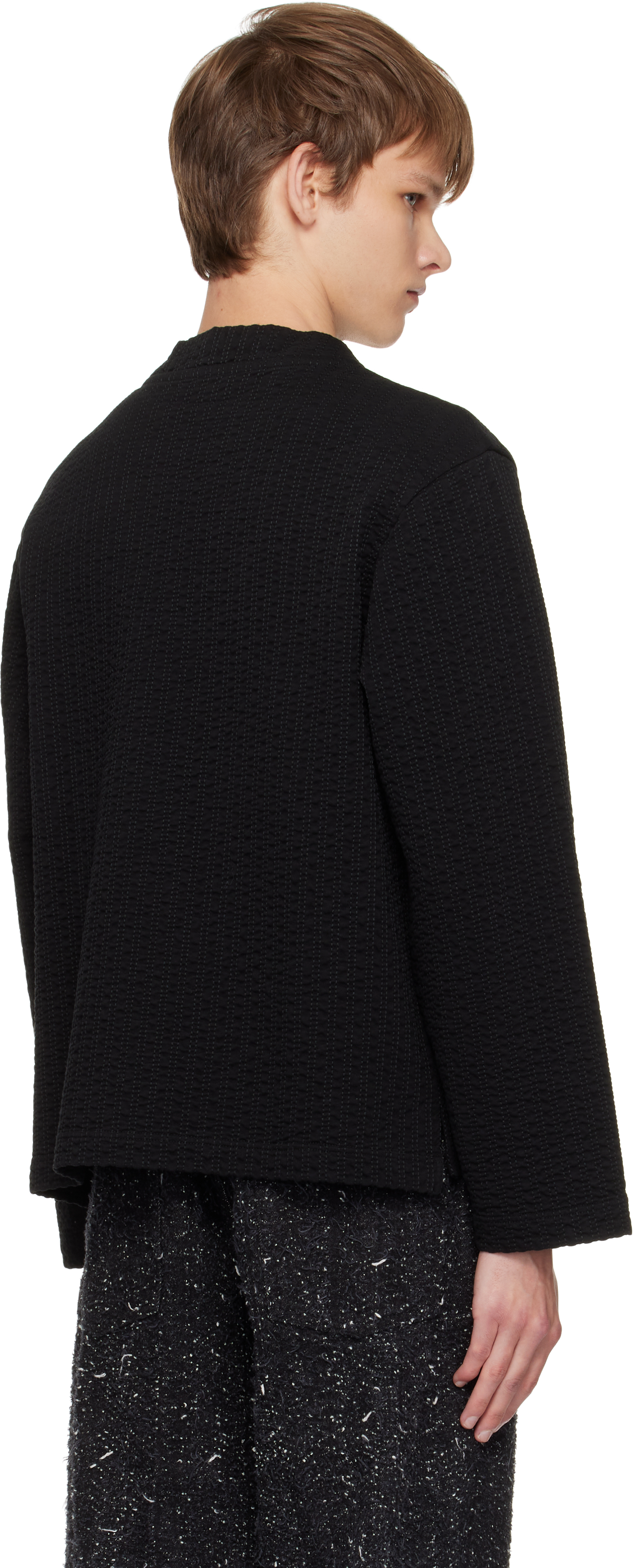 black linestitch smock back