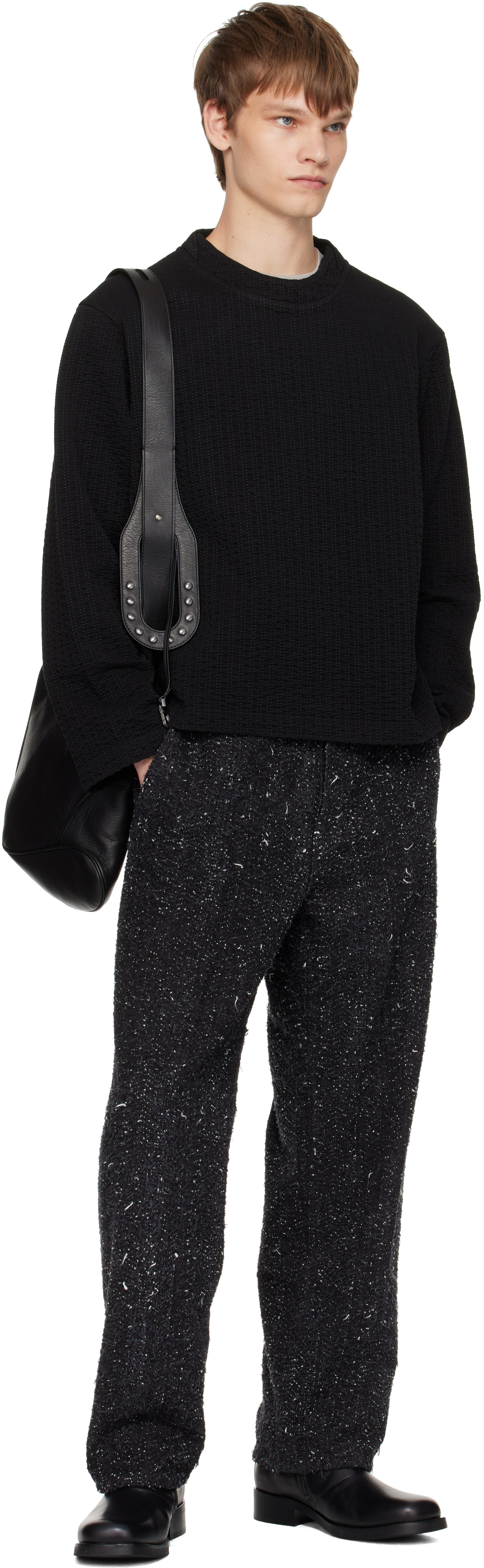 black linestitch smock styled