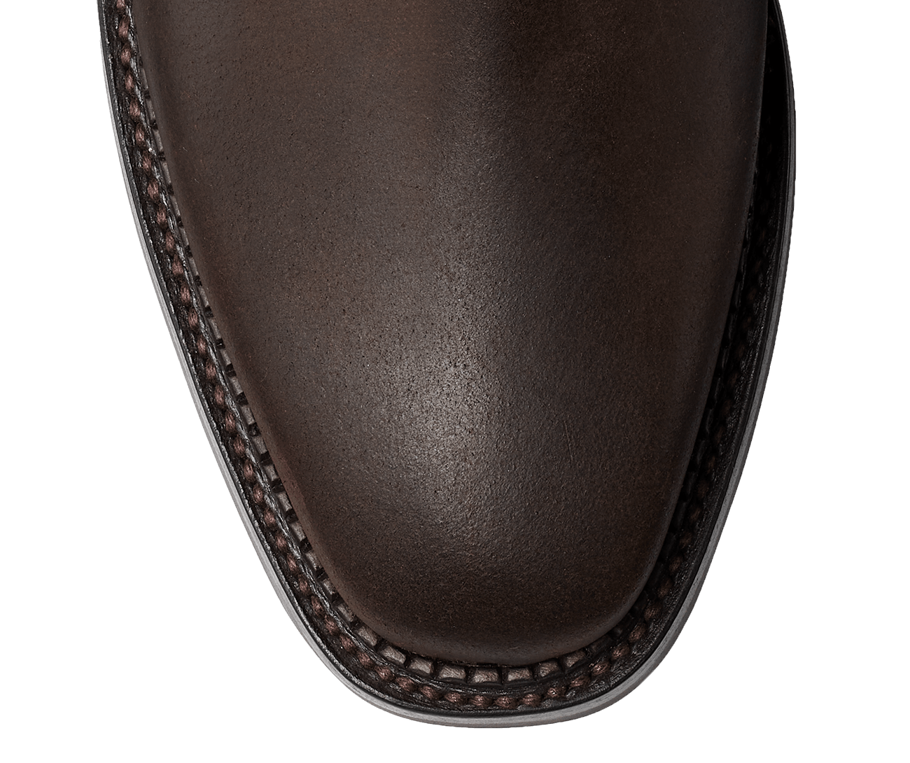 Molton leather and finishing closeup