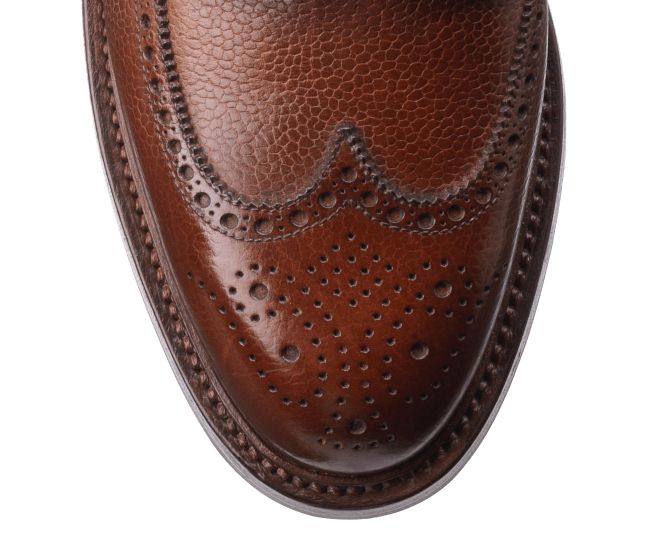 Pembroke leather and finishing closeup