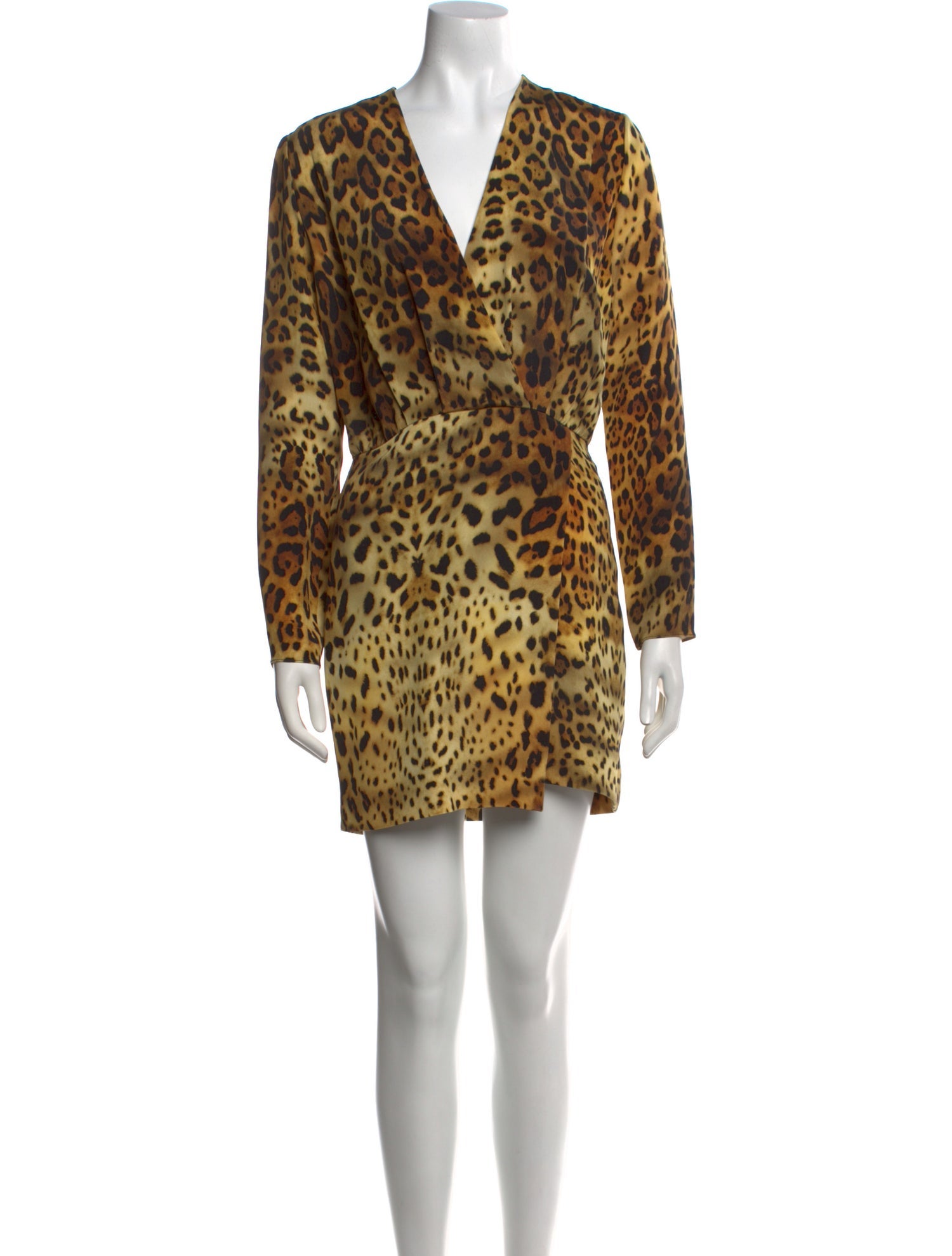 Brown silk mini dress with clean slip-dress proportions