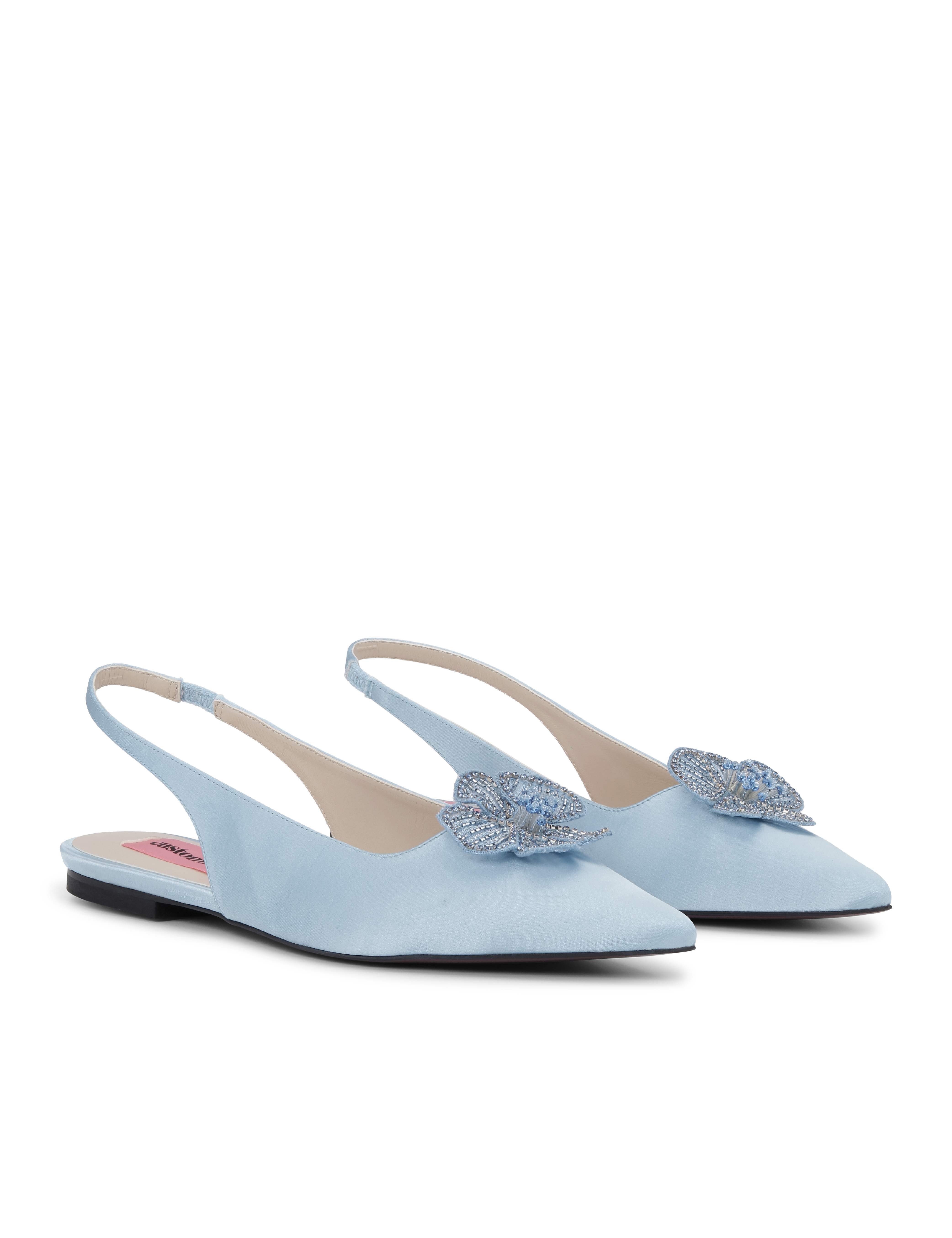Fiona Crystal Satin Flat
