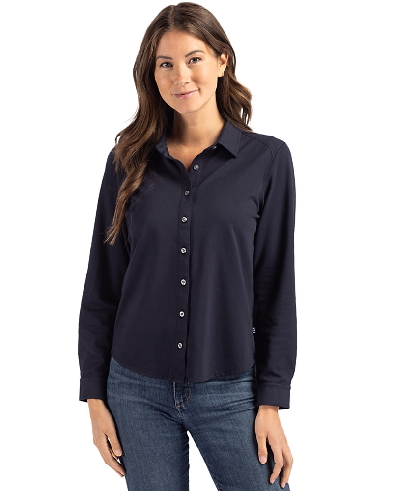 Advantage Recycled Cotton-Blend Pique Button Down Shirt